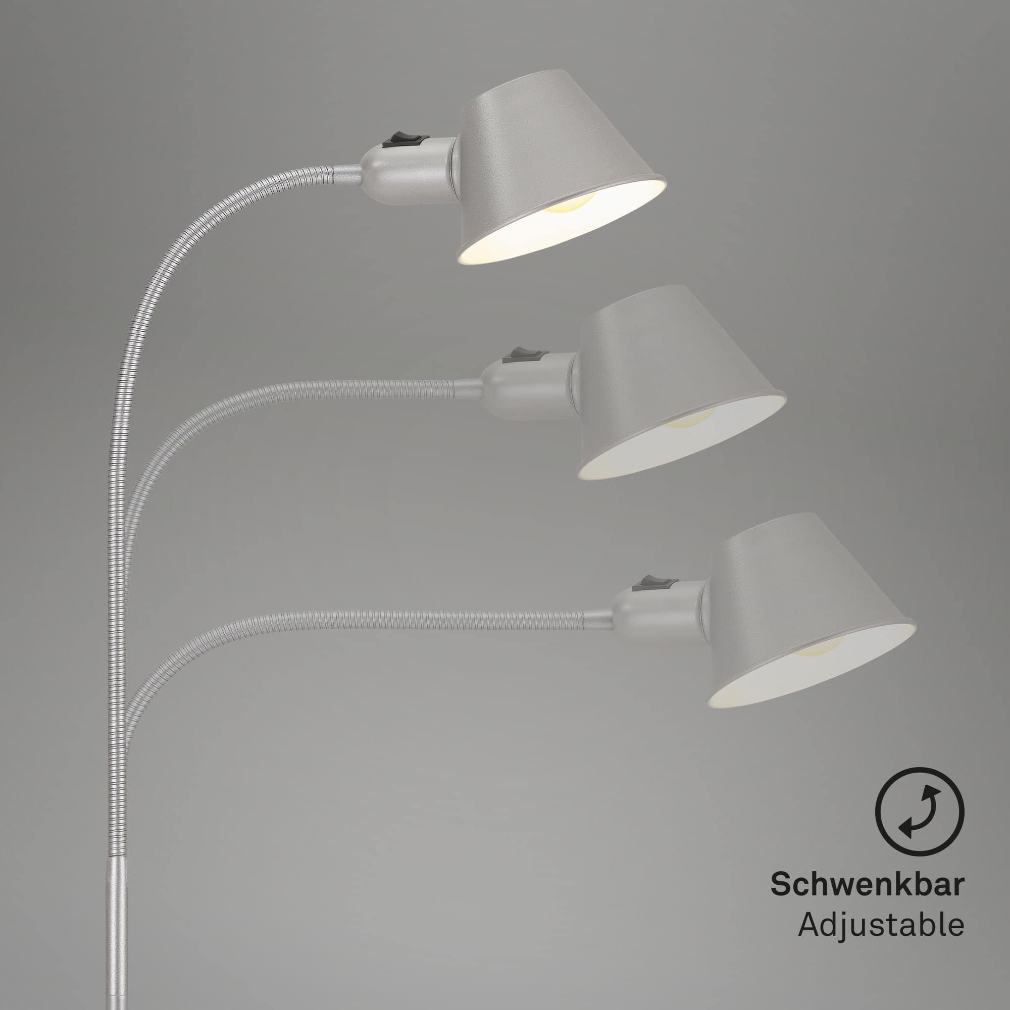BRILO 7407-014 Stolní lampa, 23 cm, 1x. E27, max. 10 W, matný chrom - BRILO (obrázek 3)