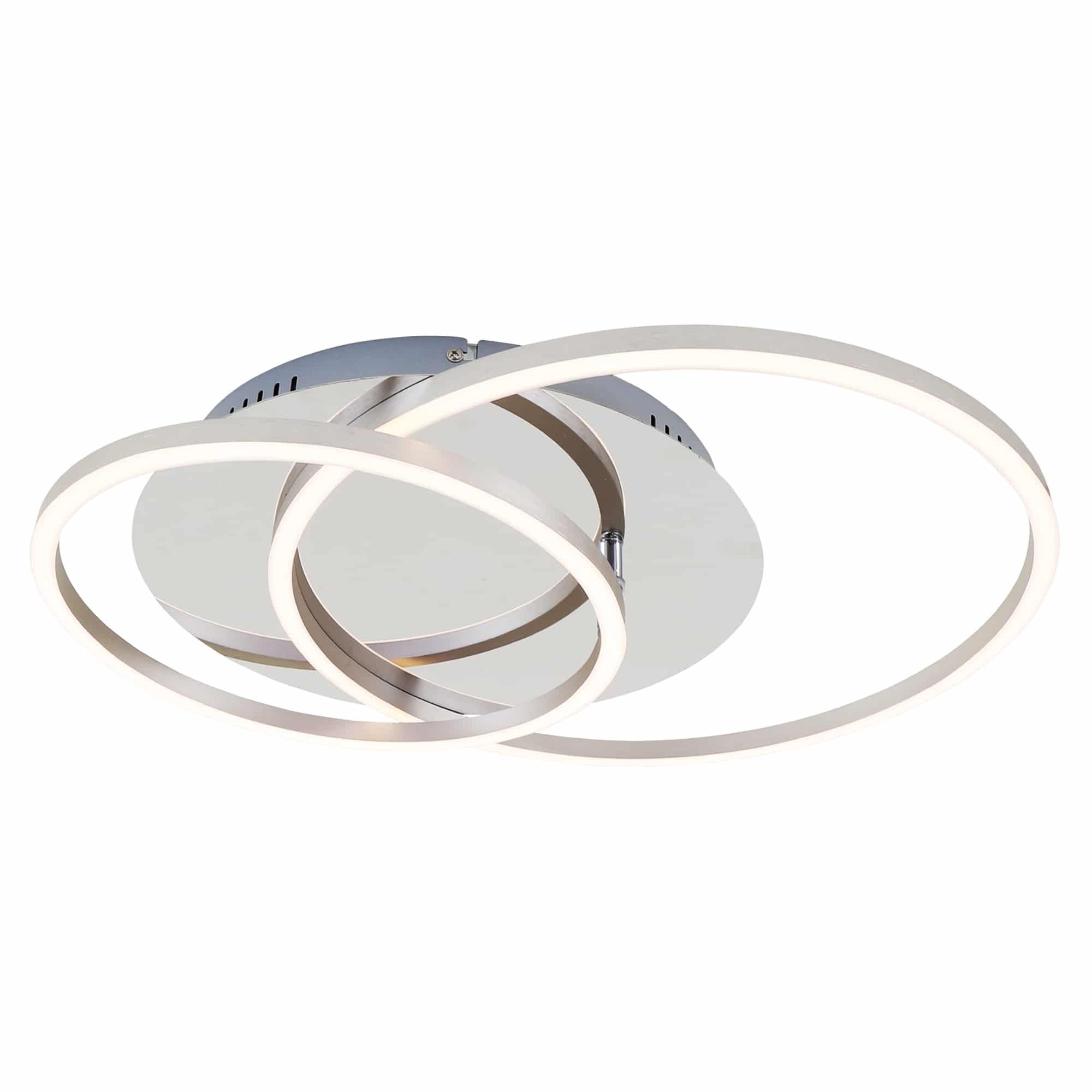 BRILO 3228-018 LED stropní svítidlo, 51,5 cm, 4100 LM, 36 W, hliník-chrom - BRILO