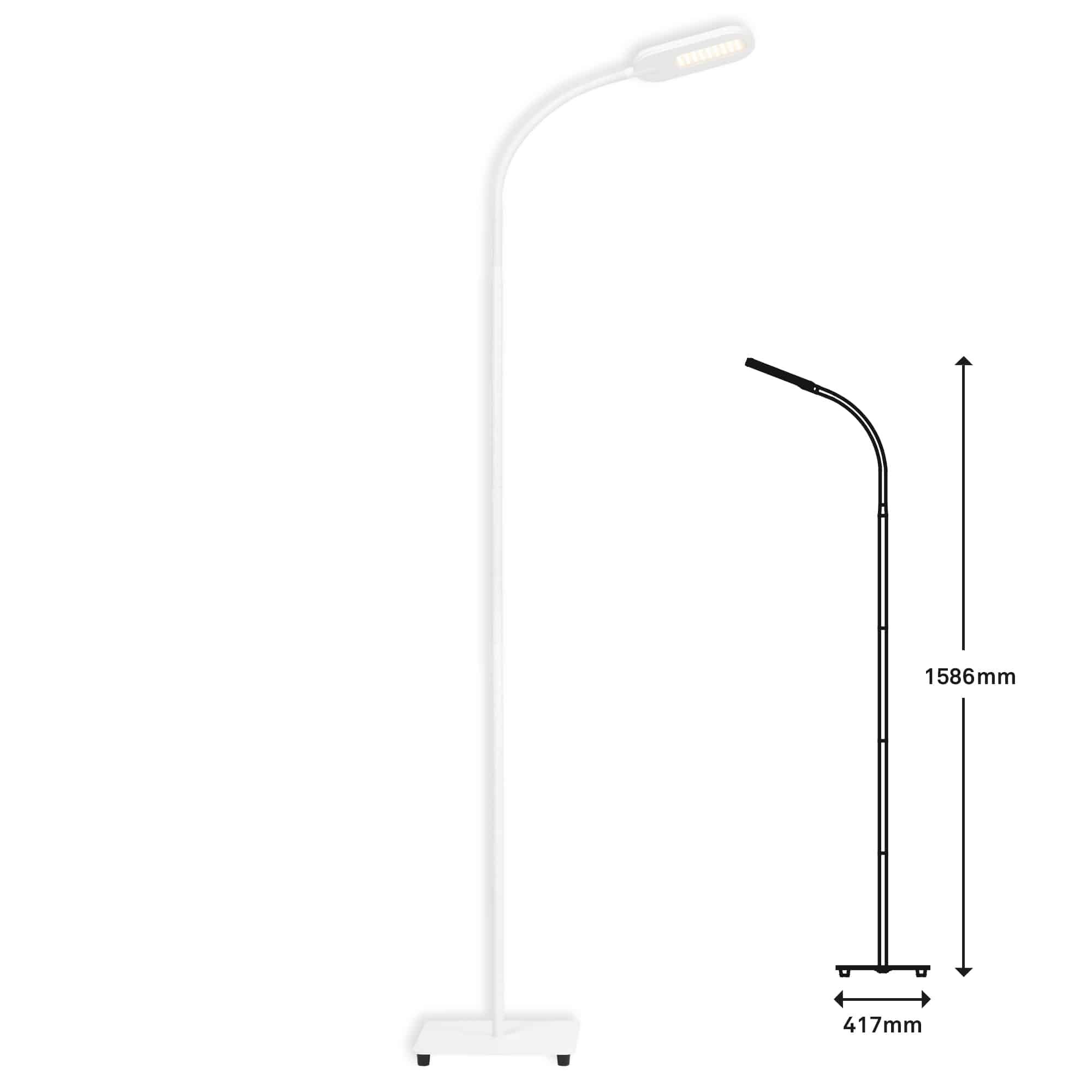 BRILO 1297-016 LED CCT stojací svítidlo s dotykovým vypínačem 128 cm 6,6W 600lm bílé - BRILO (obrázek 6)