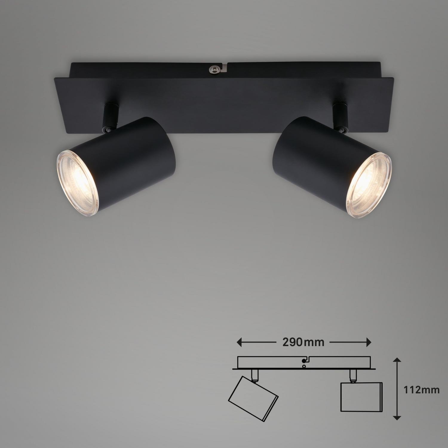 BRI 2731-025 LED bodové svítidlo 29 cm 2xGU10 max. 5W černá - BRILONER (obrázek 2)