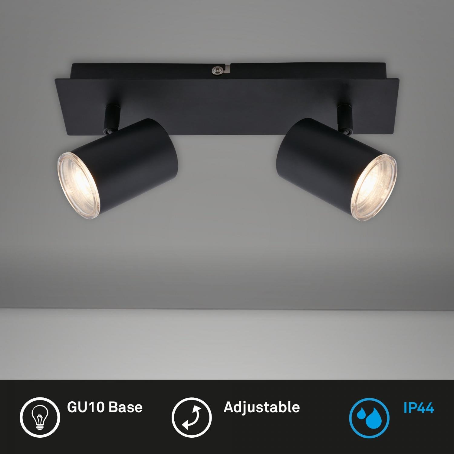 BRI 2731-025 LED bodové svítidlo 29 cm 2xGU10 max. 5W černá - BRILONER (obrázek 5)