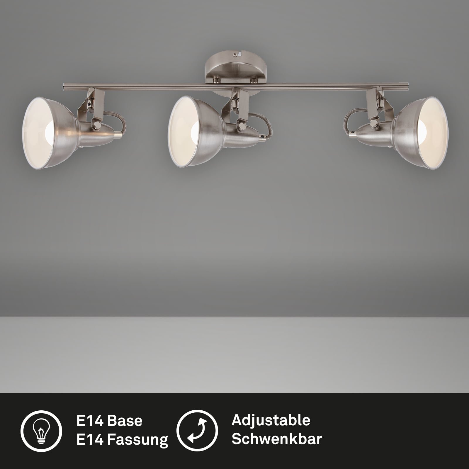 BRILO 2049-032 Bodové svítidlo 55,4 cm 3xE14 40W satén-bílé - BRILO (obrázek 2)