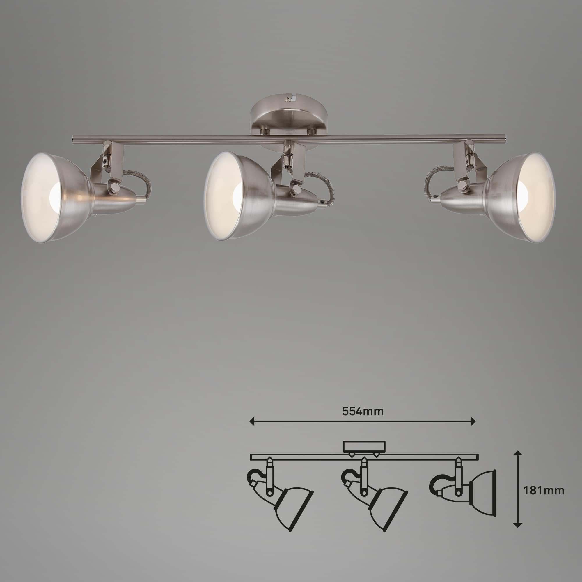 BRILO 2049-032 Bodové svítidlo 55,4 cm 3xE14 40W satén-bílé - BRILO (obrázek 5)