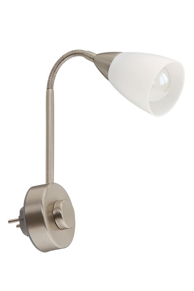 BRI 2491012P Flexibilní svítidlo do zásuvky 23,5 cm E14 25W matný nikl (starý kód: BRI 2491-012P) - BRILONER