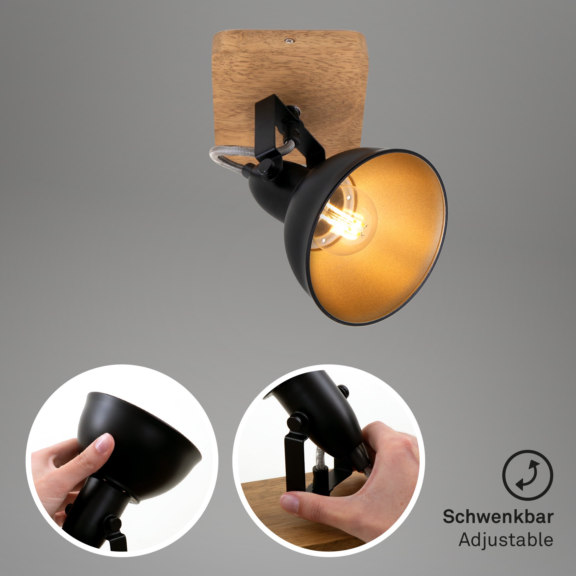 BRI 2901-015 Bodové svítidlo 15,7 cm 1x E14 25W černá - BRILONER (obrázek 3)