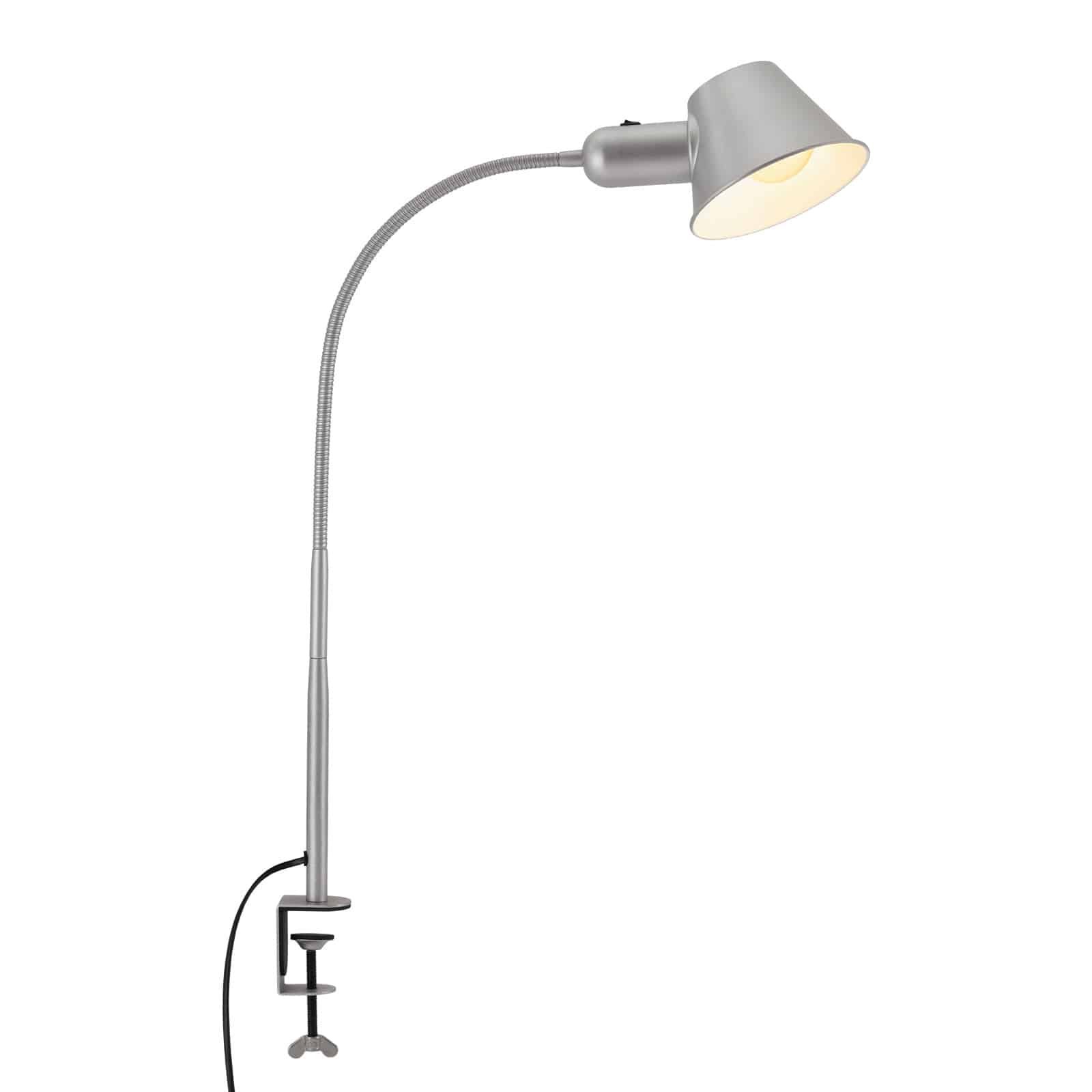 Levně BRILO 7409-014 Svítidlo se svorkou, pr.14 cm, E27, matný chrom - BRILO