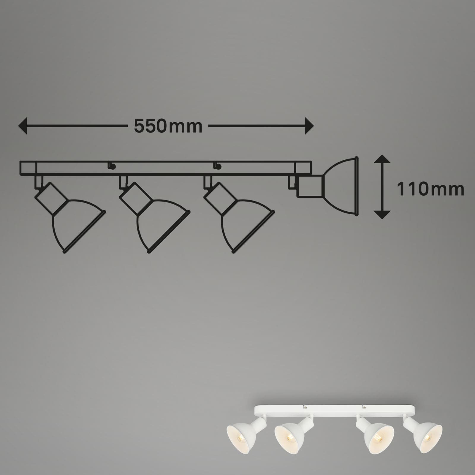 BRILO 2674-046 Bodové svítidlo 55 cm 4x E14 max. 25W bílé - BRILO (obrázek 2)