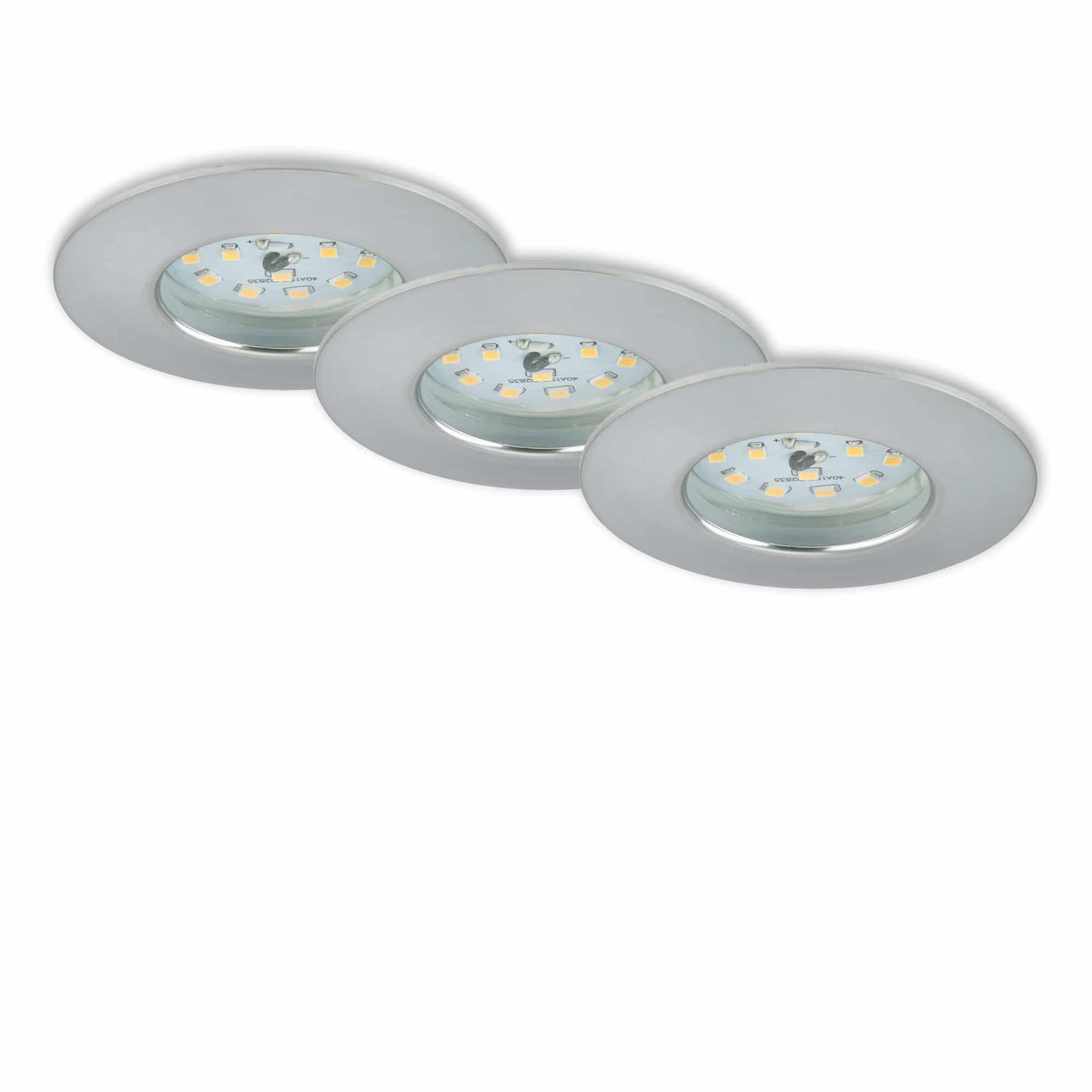 BRI 7295-039 3ks sada LED vestavné svítidlo, pr. 7,5 cm, 6,5 W, hliník - BRILONER