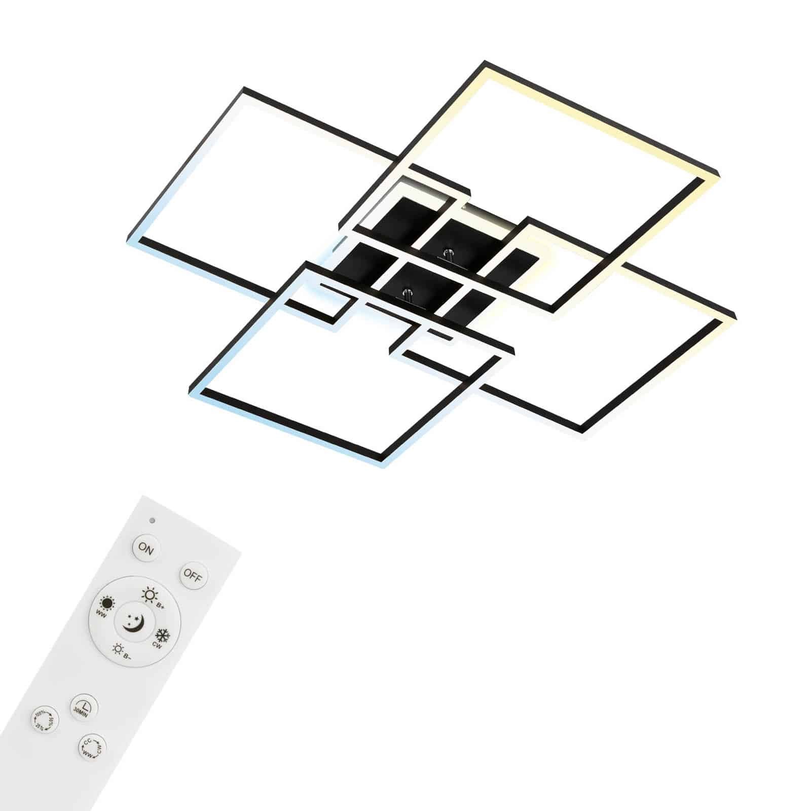 BRILO 3515-015 CCT LED stropní svítidlo, 72,4 cm, 50 W, 5500 lm, černá - BRILO