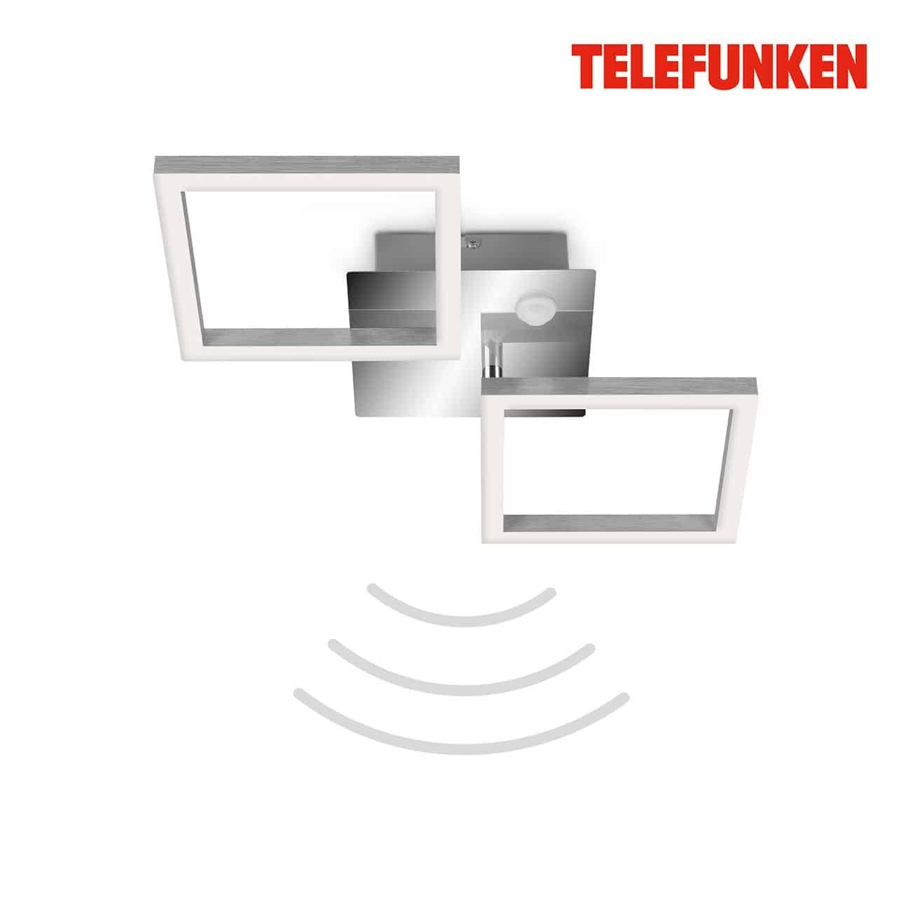 TF 318508TF TELEFUNKEN LED stropní svítidlo s čidlem, 47 cm, 12 W, chrom-hliník - BRILONER