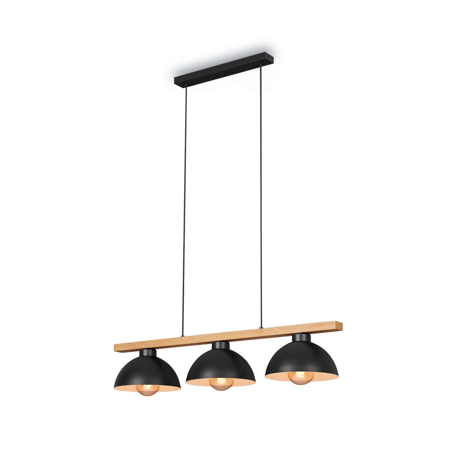 BRILO 4046-035 Závěsné svítidlo, 98 cm, max. 40 W, černá-dřevo - BRILO
