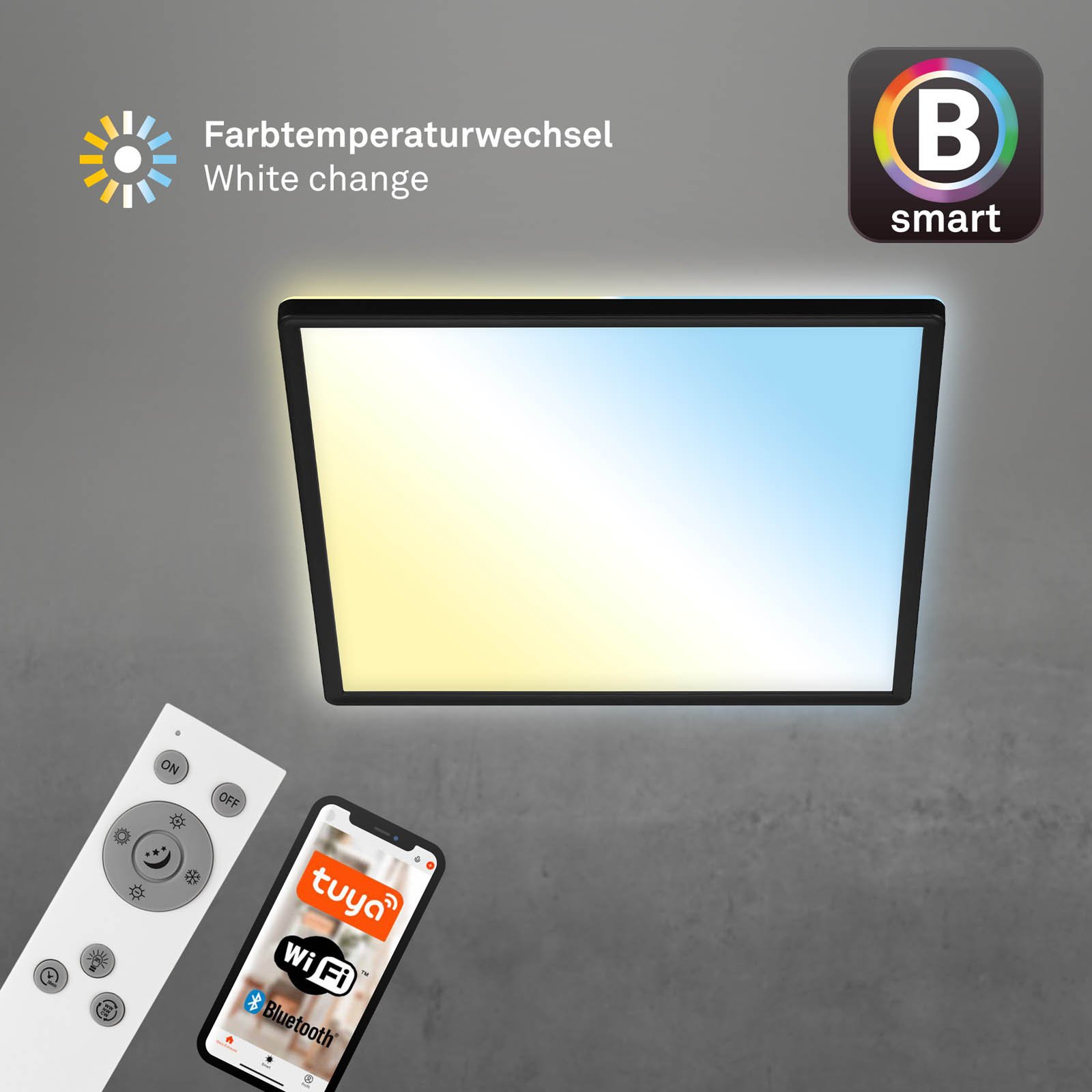 BRILO 7060-015 CCT svítidlo LED panel, 42 cm, 22 W, 3000 lm, černá - BRILO (obrázek 3)