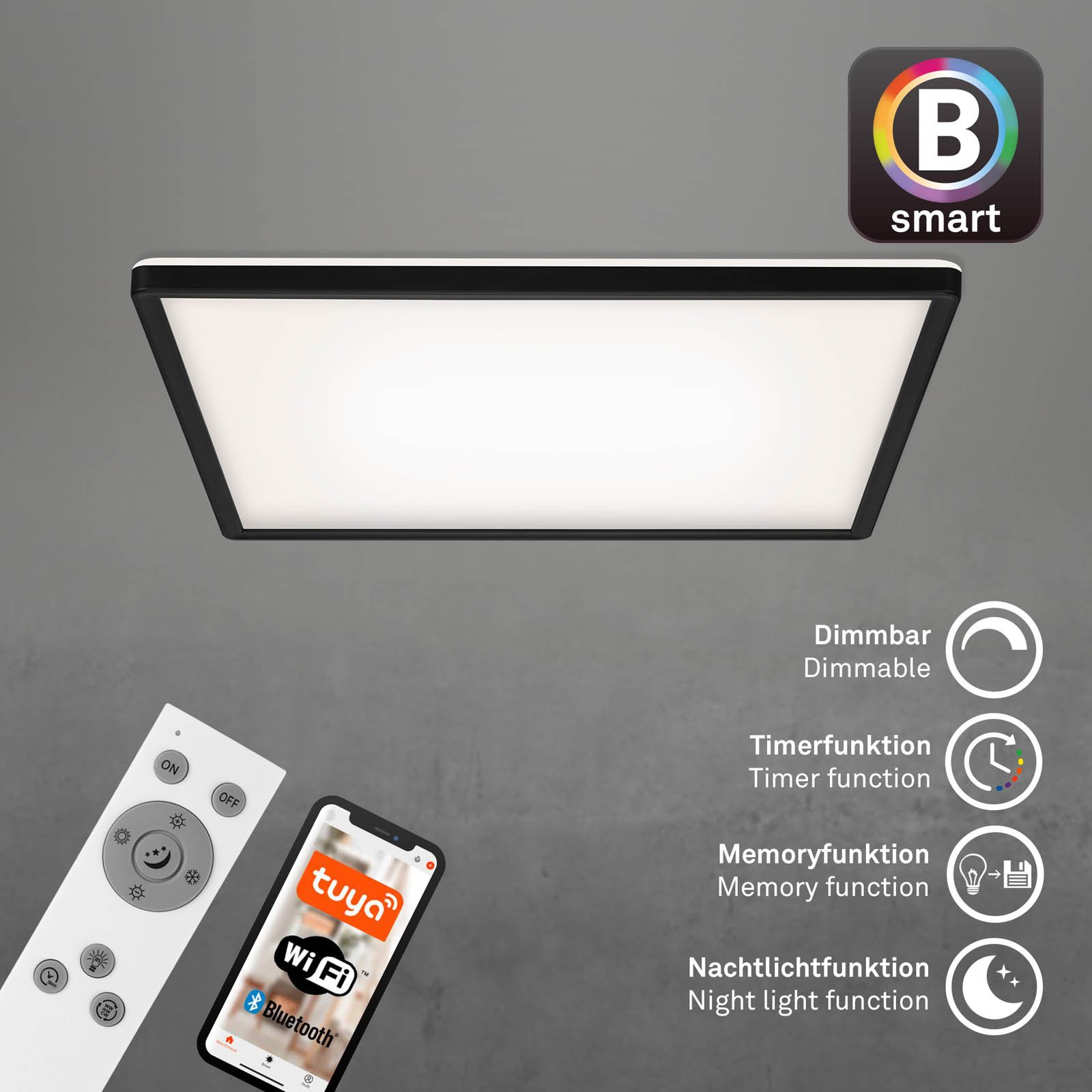 BRILO 7060-015 CCT svítidlo LED panel, 42 cm, 22 W, 3000 lm, černá - BRILO (obrázek 4)
