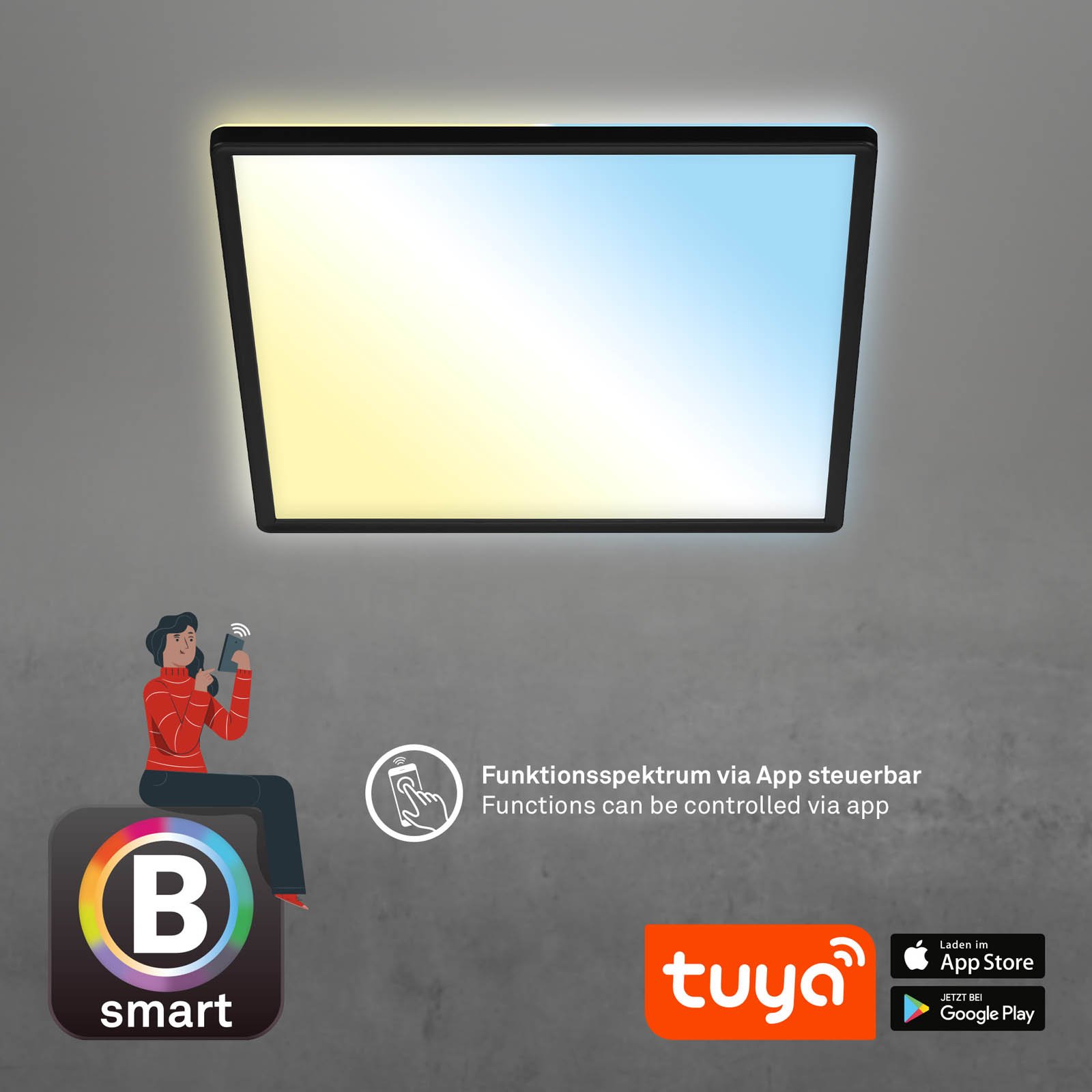 BRILO 7060-015 CCT svítidlo LED panel, 42 cm, 22 W, 3000 lm, černá - BRILO (obrázek 5)