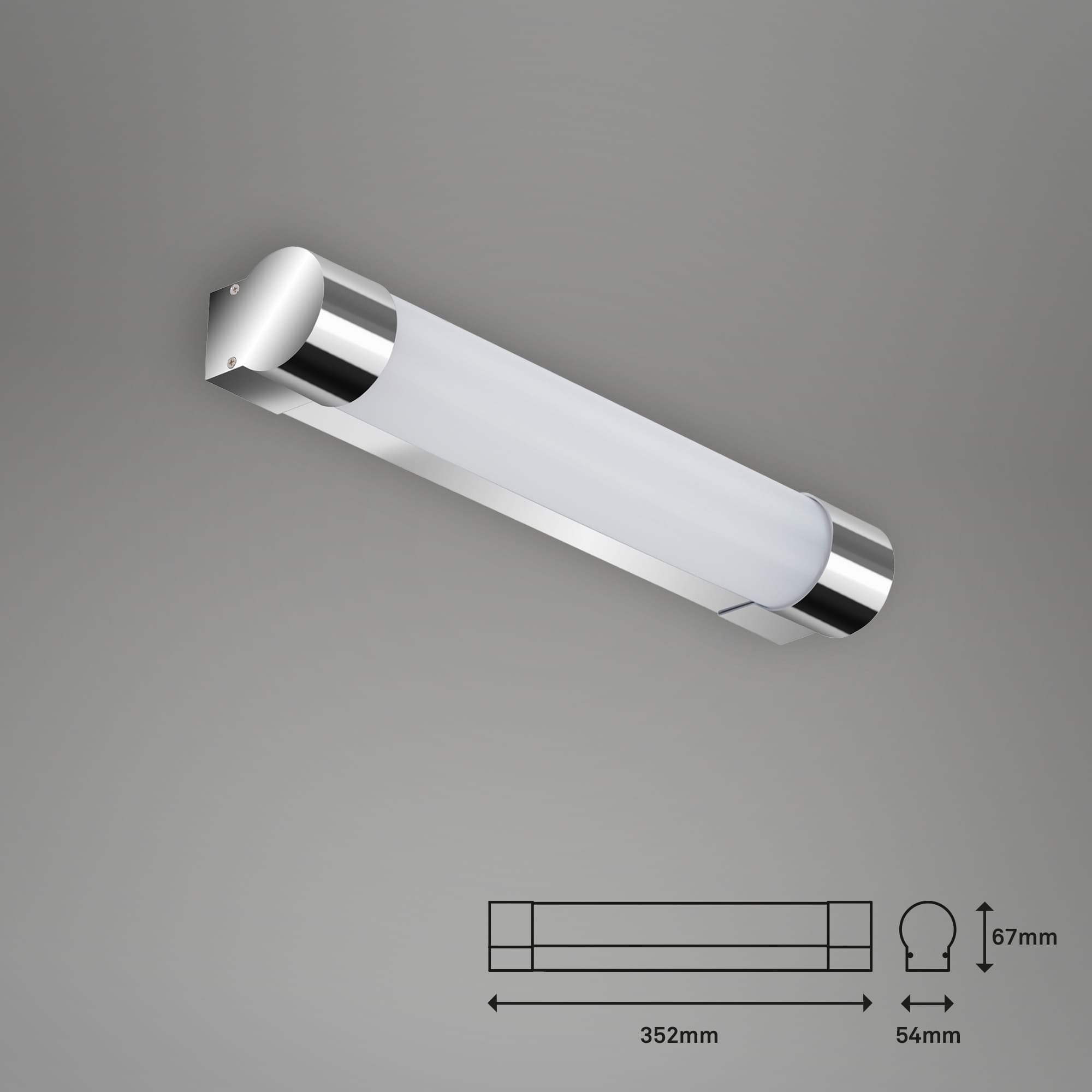 BRI 2051-018 LED nástěnné svítidlo do koupelny 35,2 cm 8W 720lm chrom - BRILONER (obrázek 3)