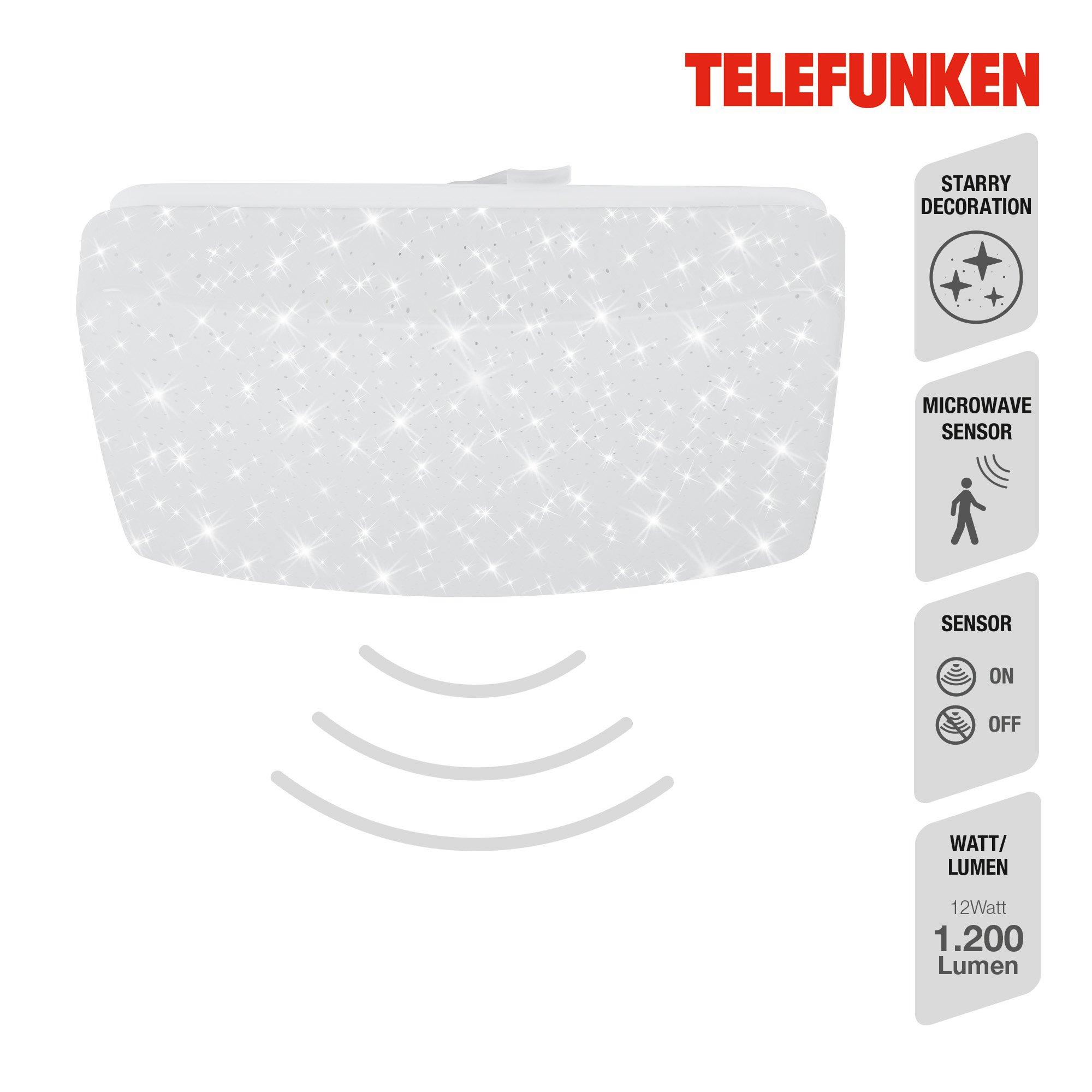 TF 601906TF TELEFUNKEN LED stropní svítidlo s čidlem, 27 cm, 12 W, bílé - BRILONER (obrázek 2)