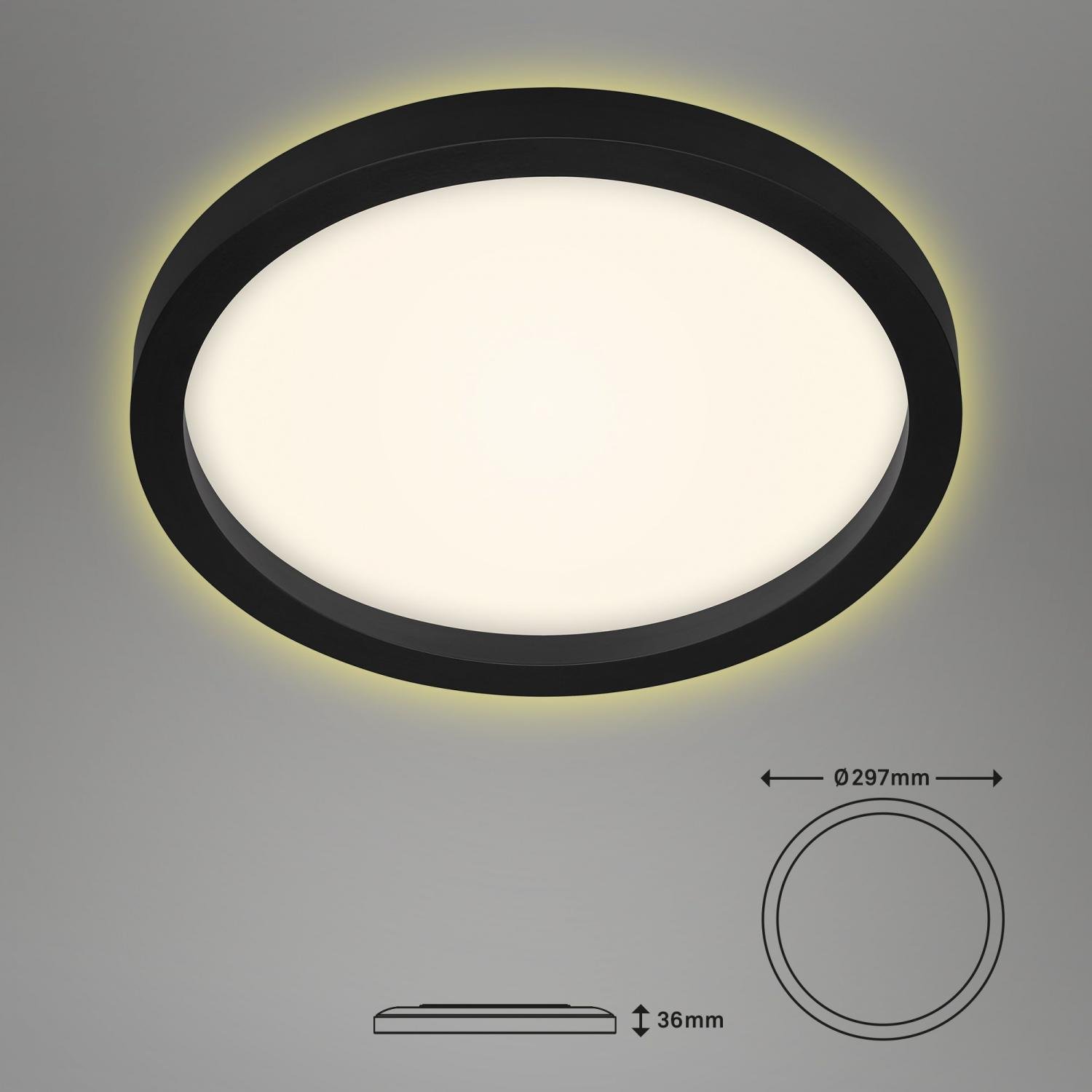 BRI 7361-015 LED stropní svítidlo, pr. 29,7 cm, 18 W, černá - BRILONER (obrázek 5)