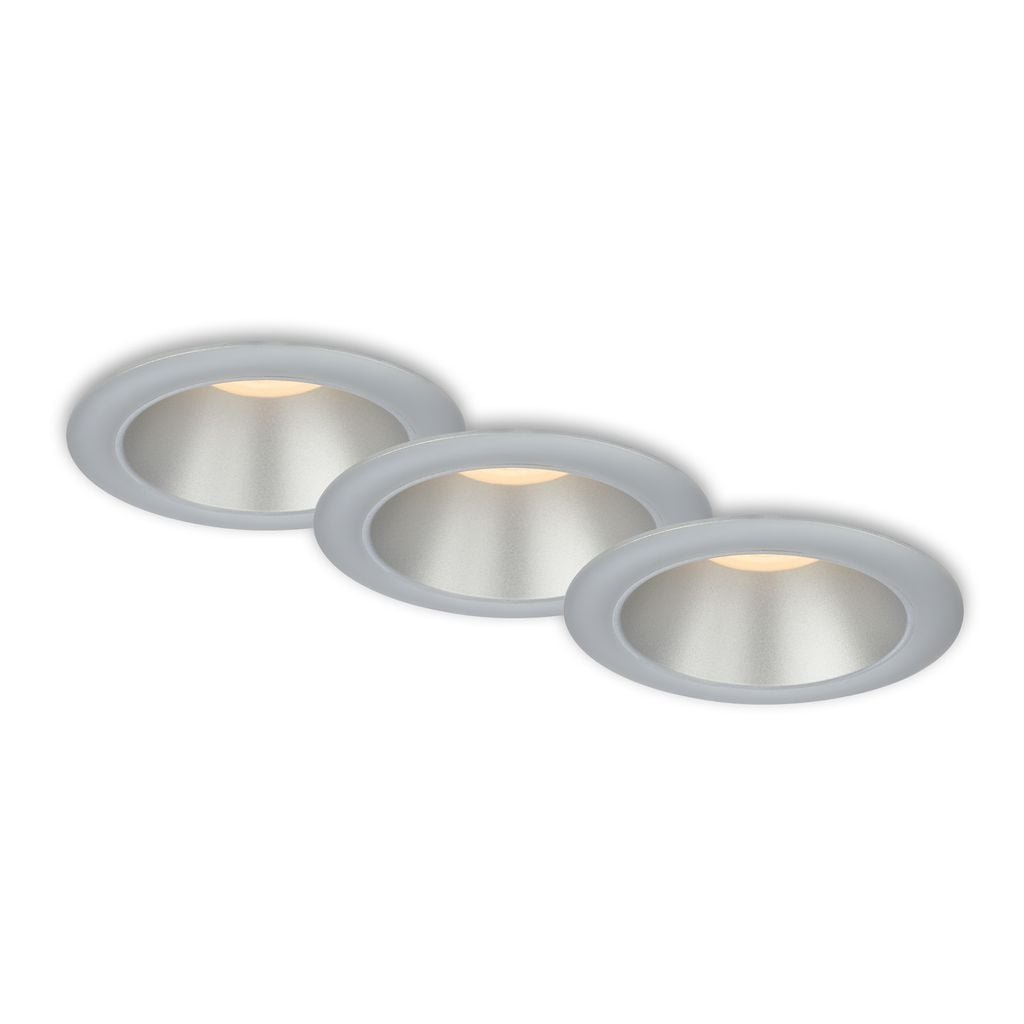 BRI 7041034 LED vestavná svítidla sada, pr.9,5 cm, 3x LED, 4,9 W, 480 lm, matný chrom (starý kód: BRI 7041-034) - BRILONER