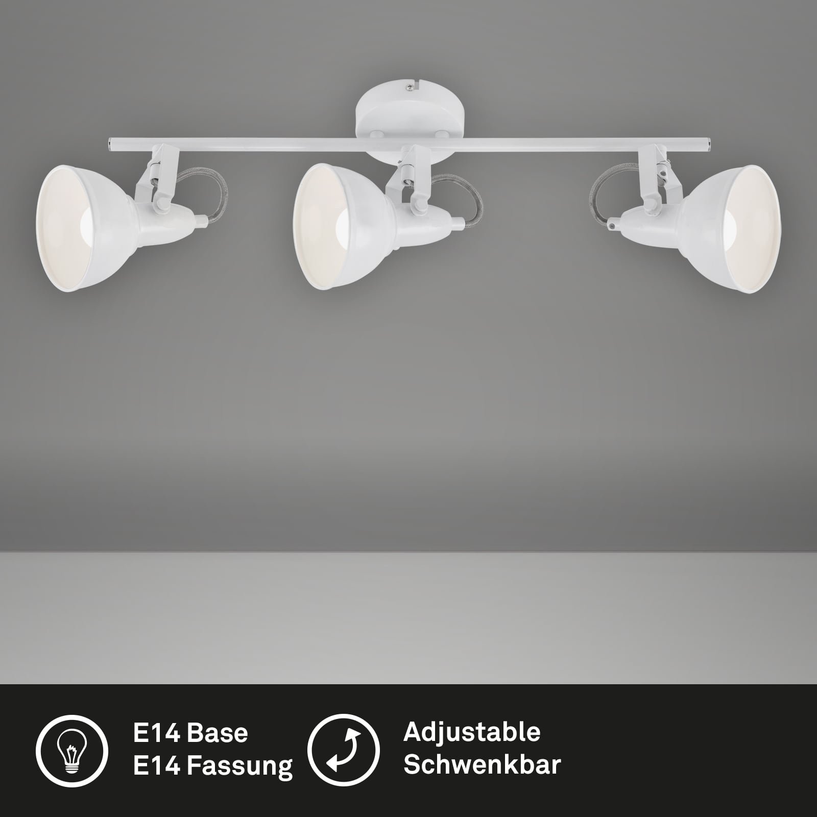 BRILO 2049-036 Bodové svítidlo 55,4 cm 3x E14 40W bílé - BRILO (obrázek 2)