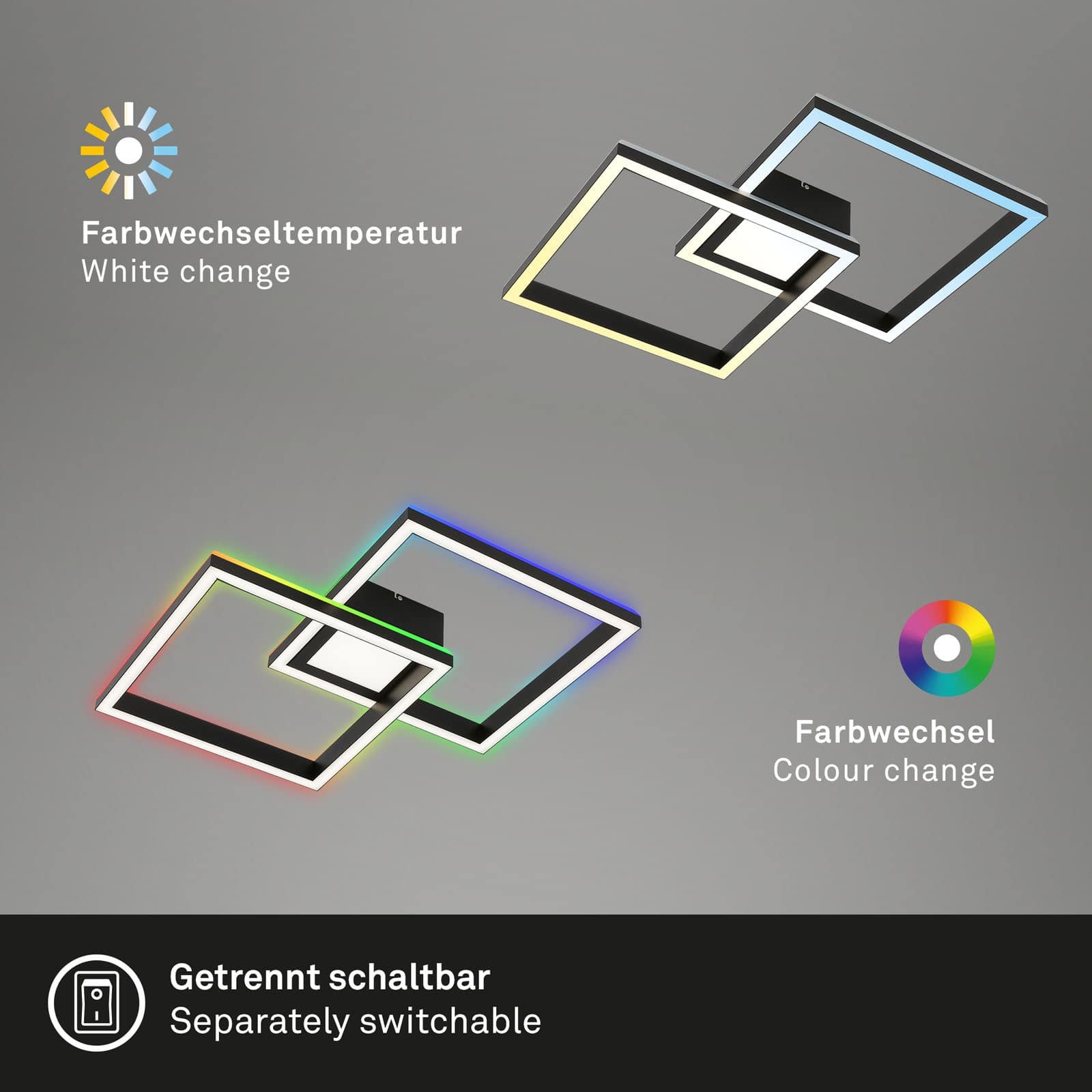 BRILO 3755-015 RGB CCT LED stropní svítidlo, 59,7 cm, 44 W, 4400 lm, černá - BRILO (obrázek 7)