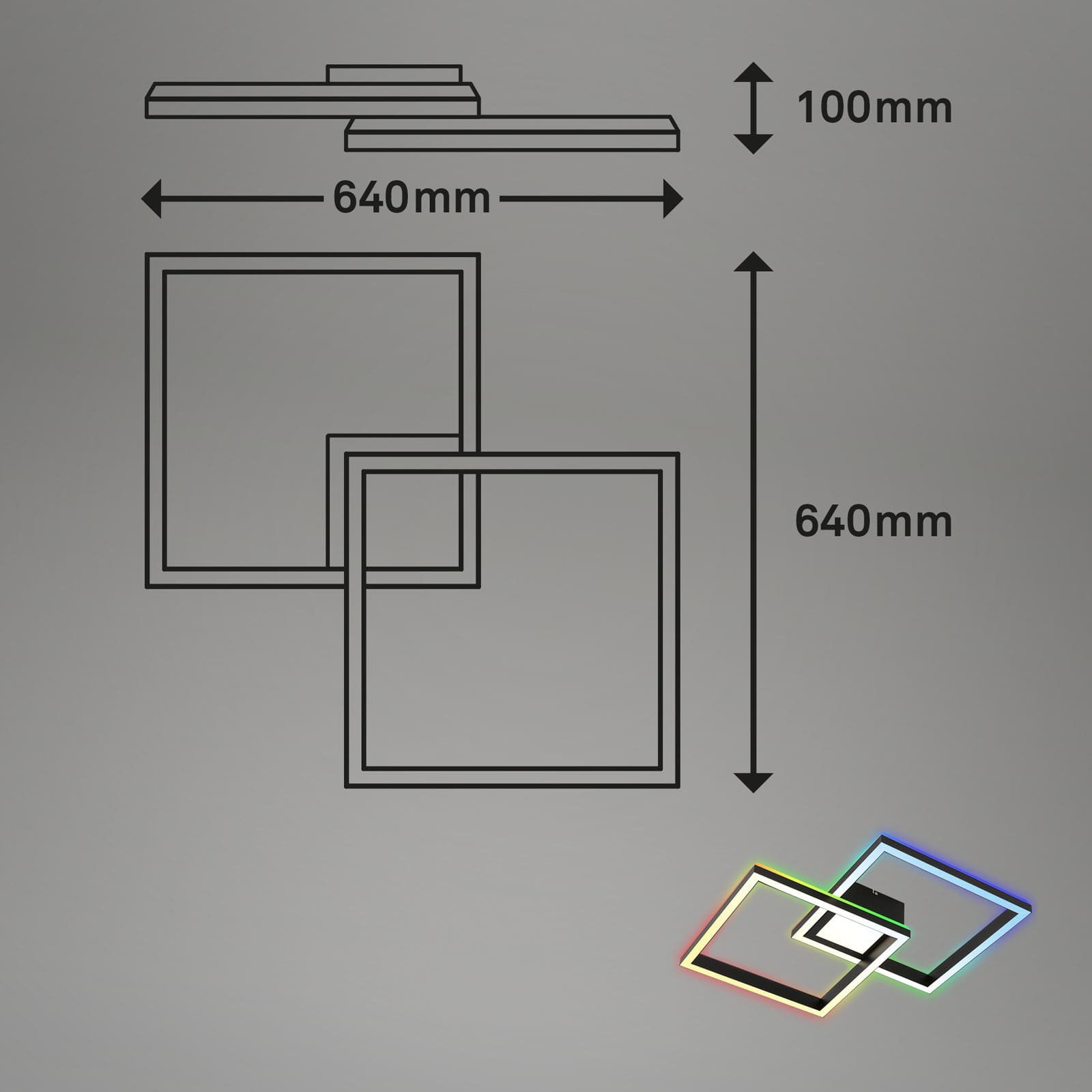 BRILO 3755-015 RGB CCT LED stropní svítidlo, 59,7 cm, 44 W, 4400 lm, černá - BRILO (obrázek 11)