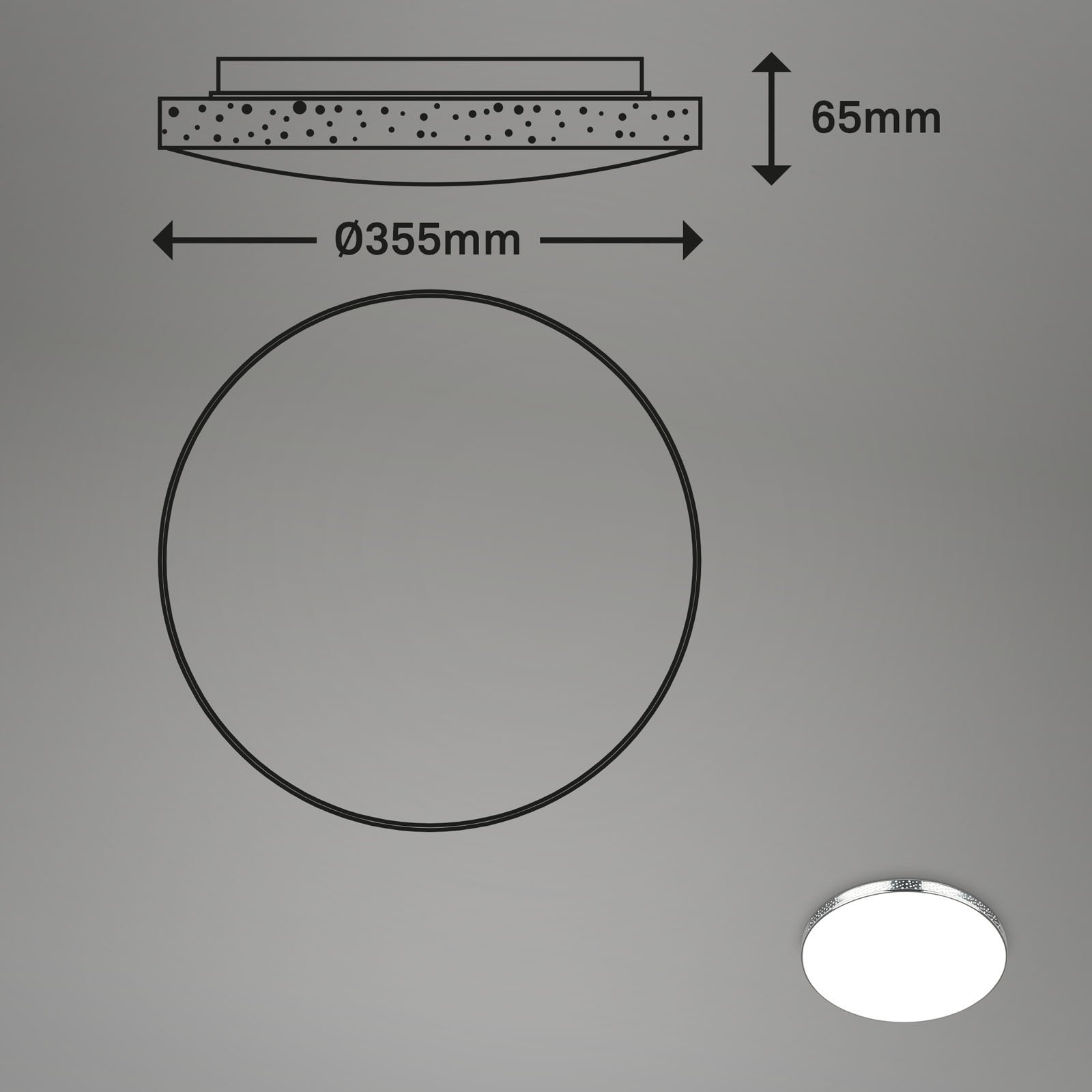 BRILO 3679-018 RGB-CCT LED stropní svítidlo, pr. 35,5 cm, 18W, 1850 lm, chrom - BRILO (obrázek 10)