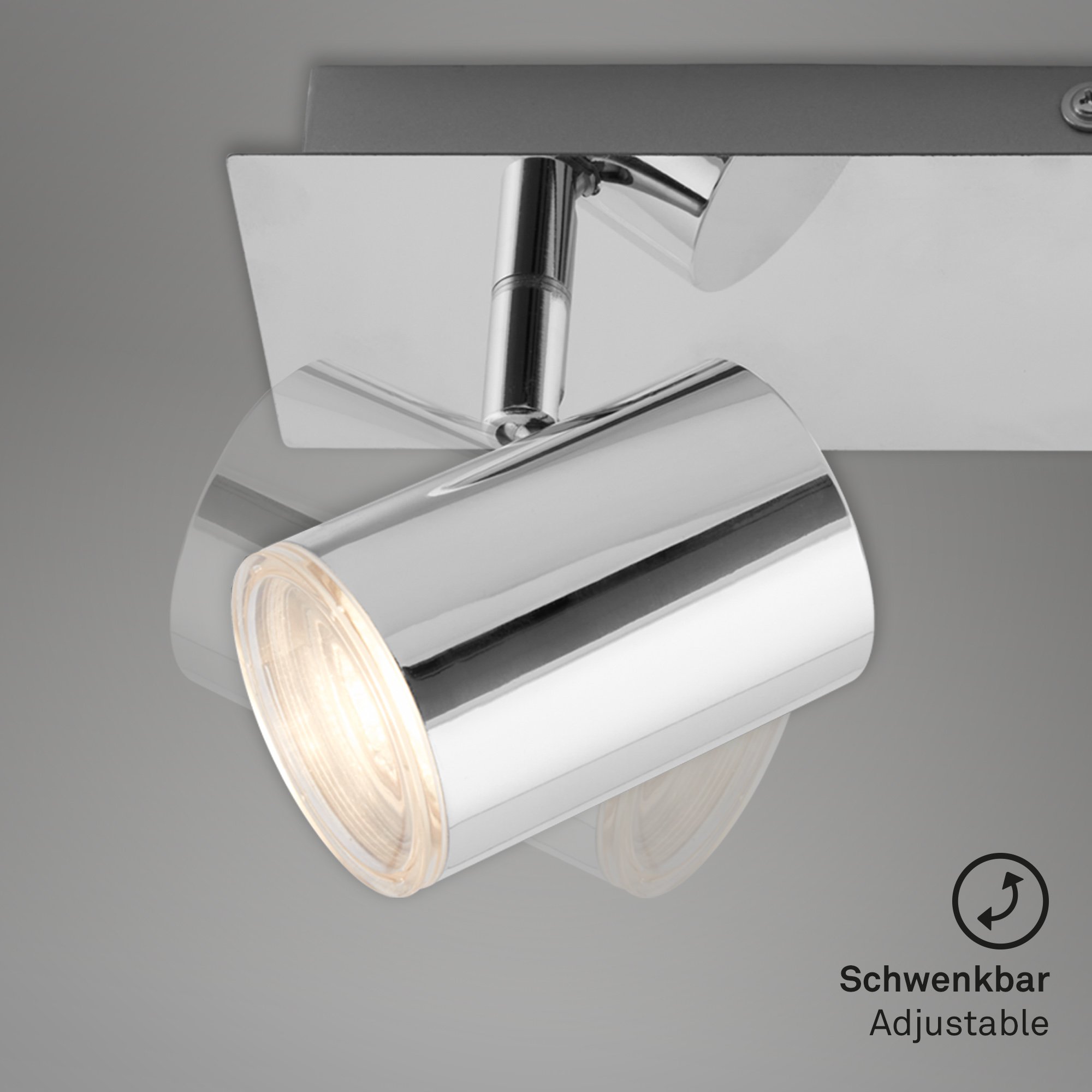 BRI 2731-028 LED bodové svítidlo 29 cm 2xGU10 max. 5W chrom - BRILONER (obrázek 3)