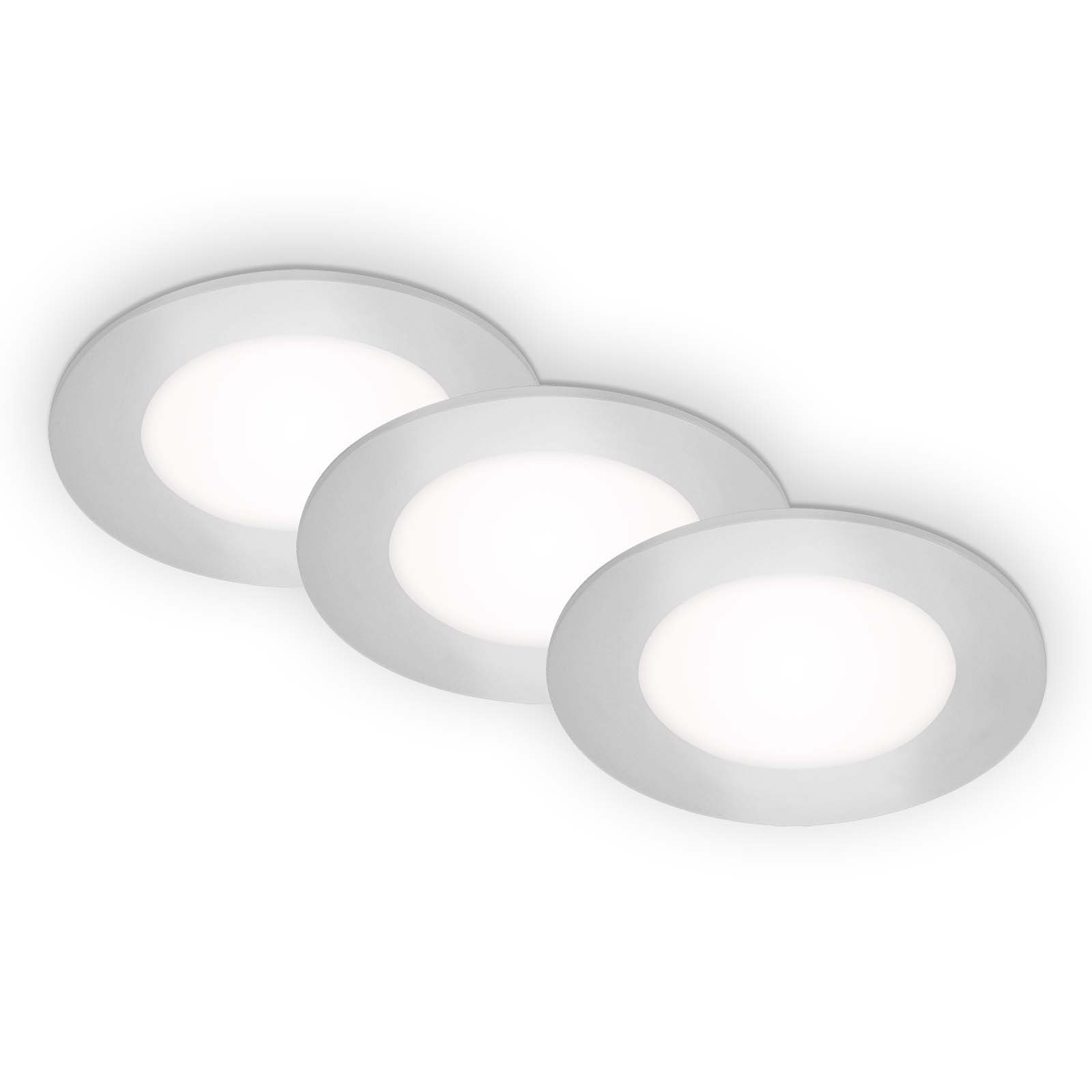 BRI 7057-434 LED vestavná svítidla 3ks sada, pr.8,6 cm, 3x LED, 3 W, 350 lm, matný chrom - BRILONER