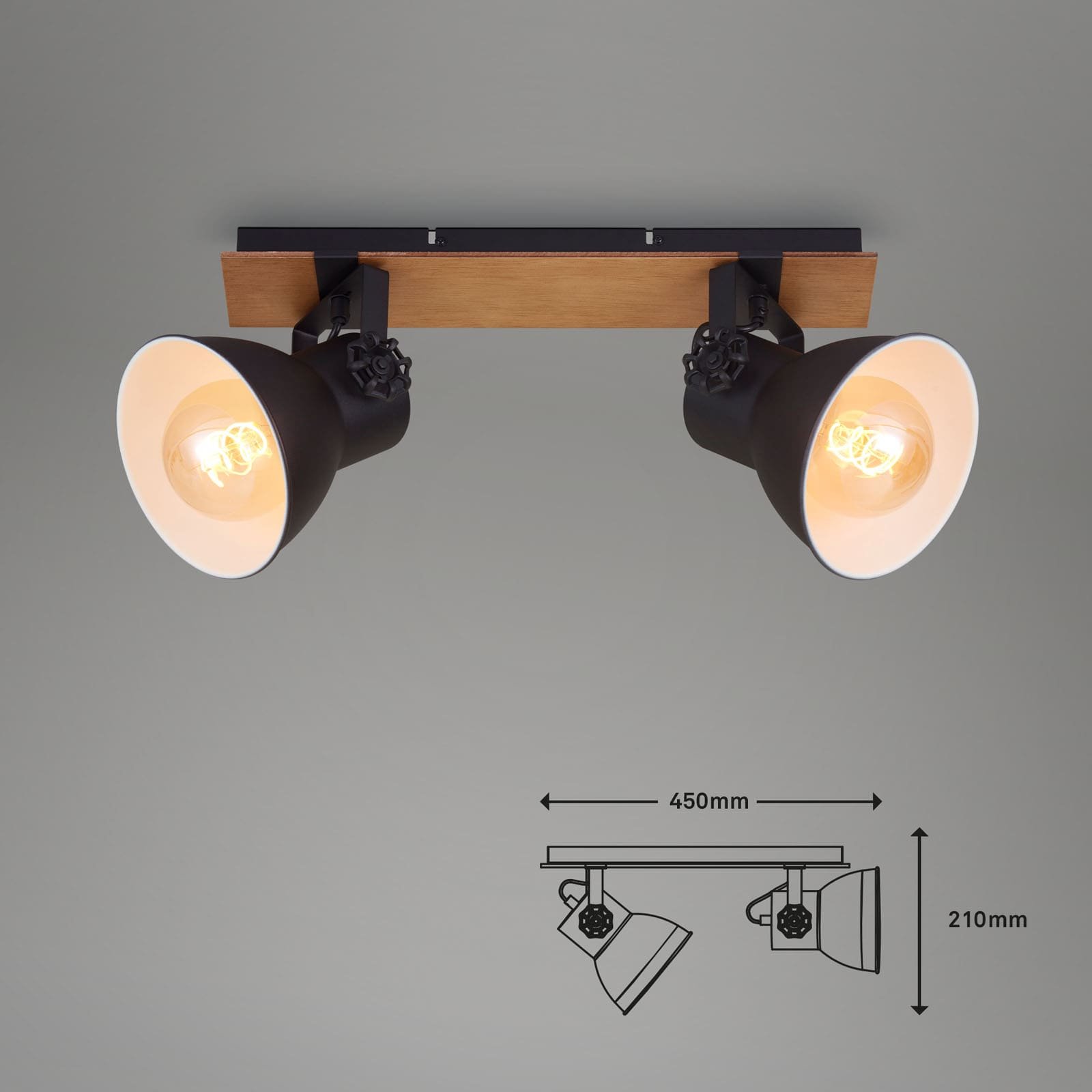 BRILO 2742-025 Bodové svítidlo 45 cm 2x E27 40W černá - BRILO (obrázek 5)