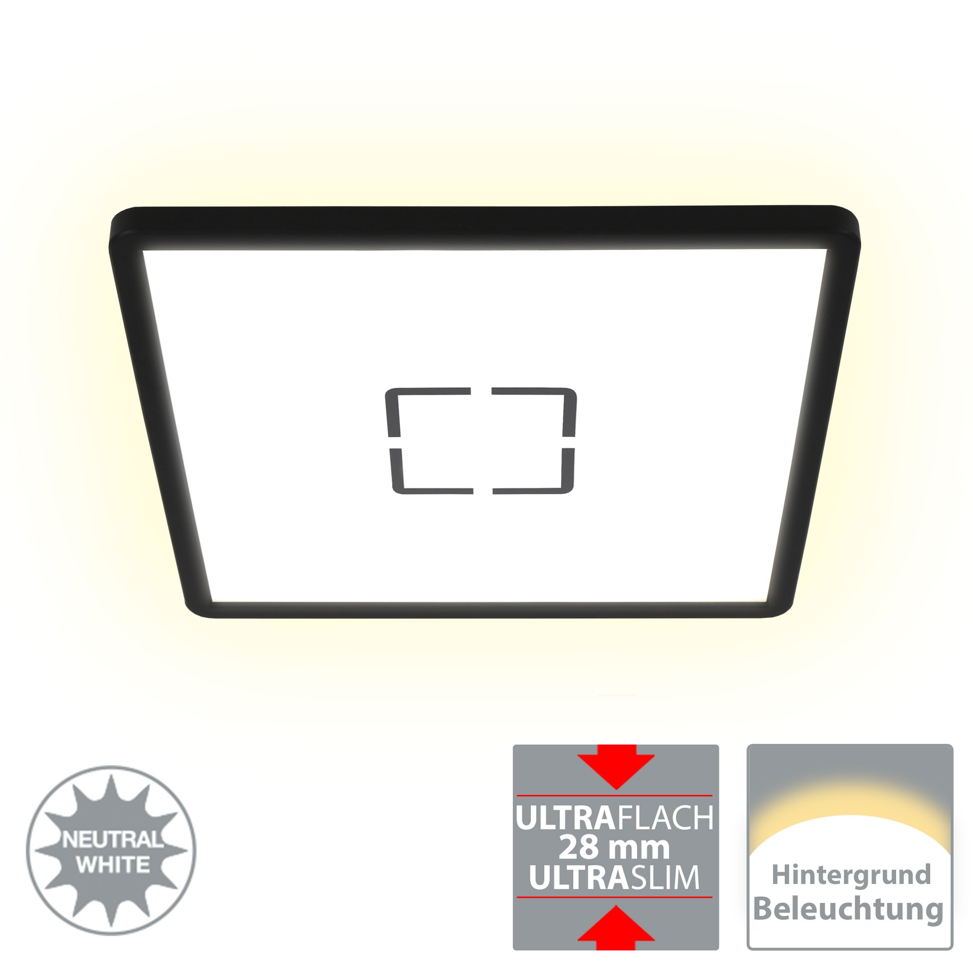 BRI 3390-015 Slim svítidlo LED panel, 29,3 cm, 2400 lm, 18 W, černá - BRILONER (obrázek 2)