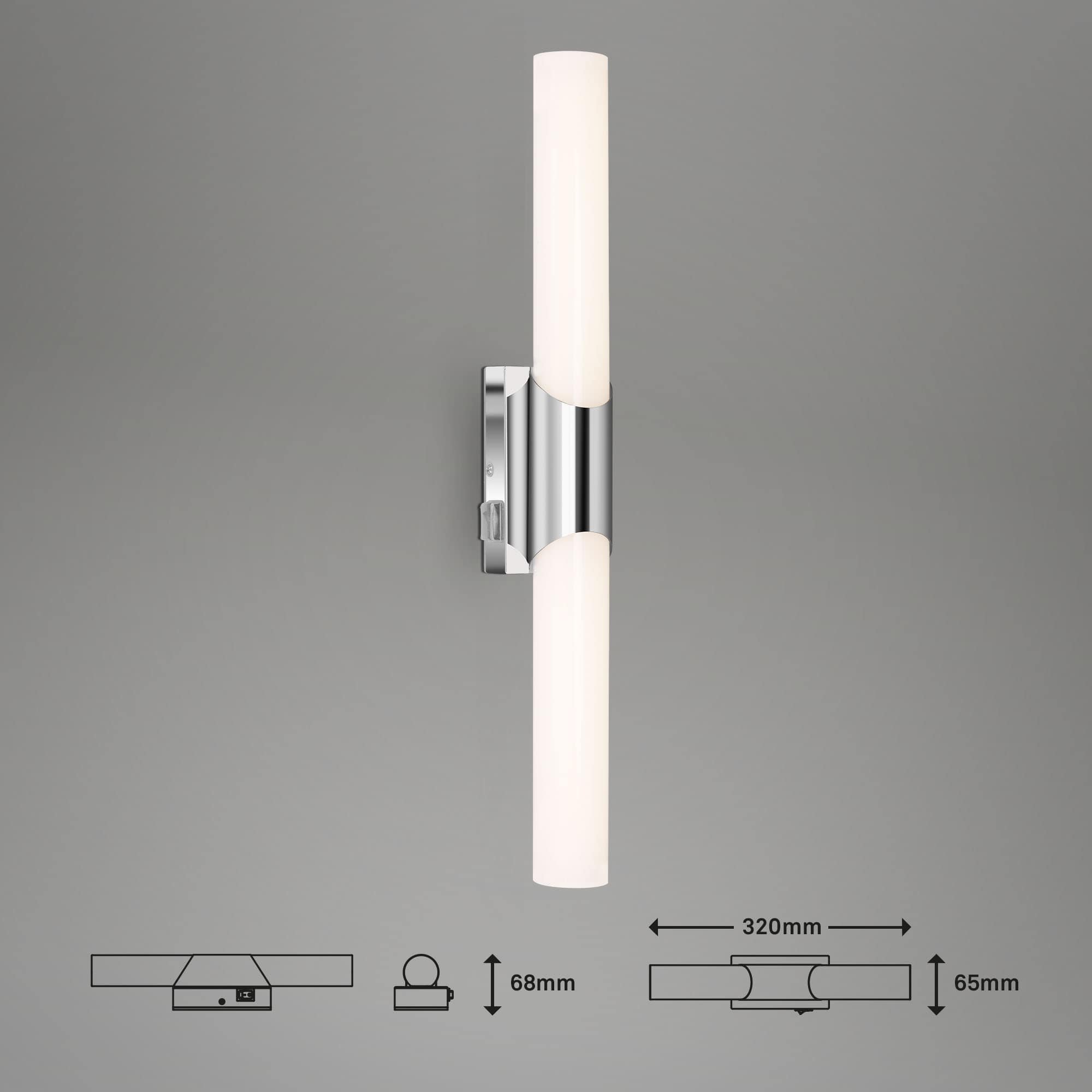 BRI 2111-118 LED nástěnné svítidlo 47 cm 11W 1300lm chrom - BRILONER (obrázek 6)