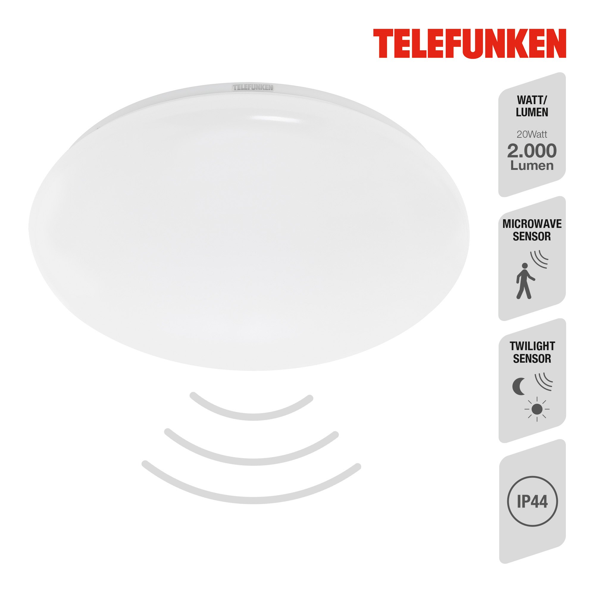 TF 601306TF TELEFUNKEN LED stropní svítidlo, pr. 40 cm, 20 W, bílé - BRILONER (obrázek 2)
