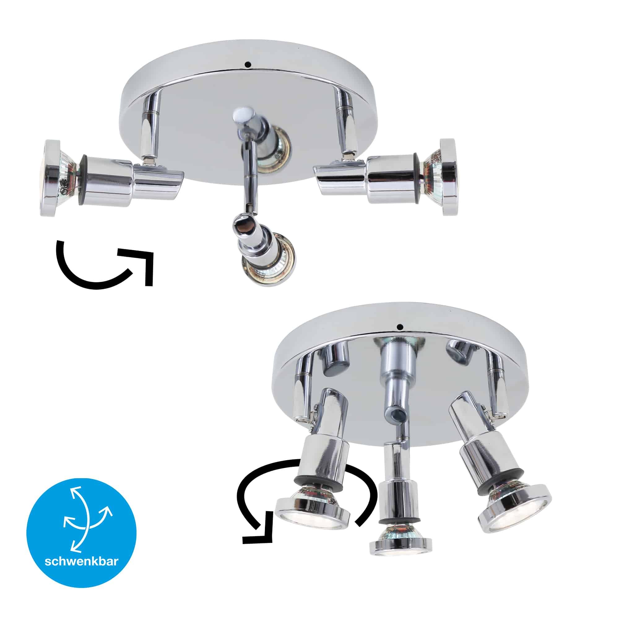BRI 2992-038R LED bodové svítidlo pr. 21 cm 3xGU10 4,8W 400lm chrom - BRILONER (obrázek 4)