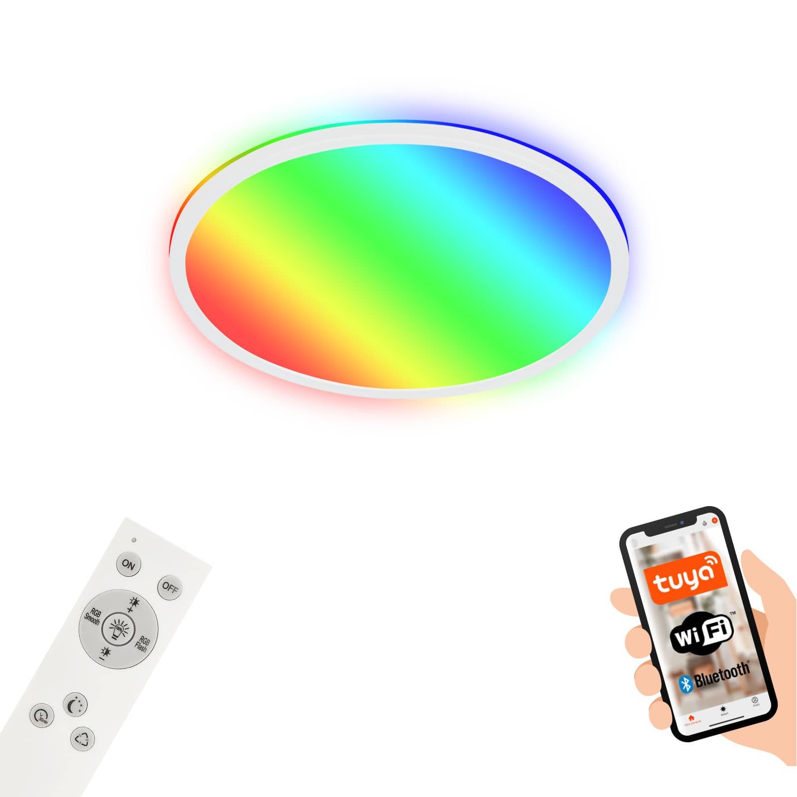BRILO 7494-016 B smart RGB/W-svítidlo LED panel, pr. 42 cm, 22 W, 2700 lm, bílé - BRILO