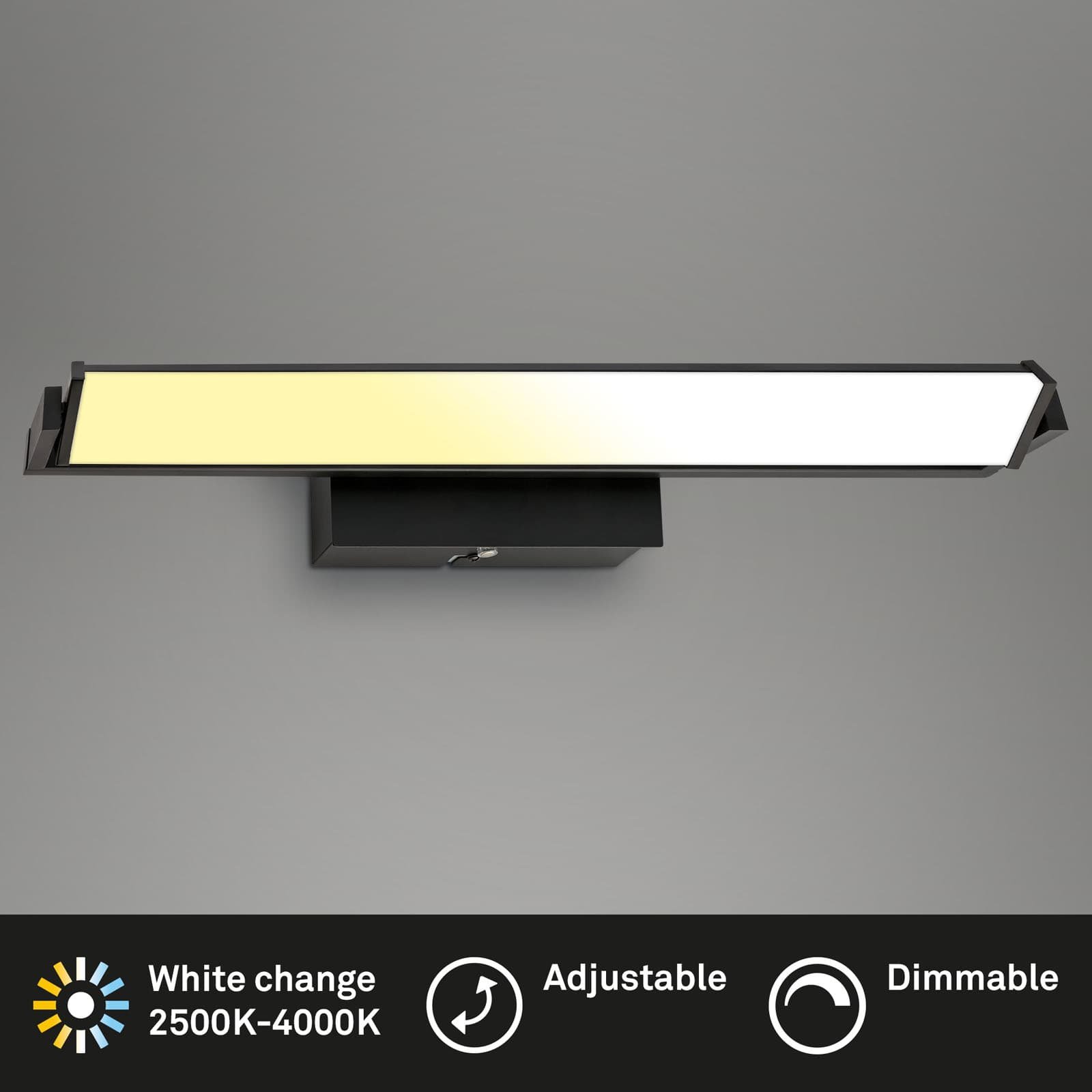 BRILO 3723-015 LED nástěnné svítidlo, s CCT svítidlo LED panel, stmívatelné 52,5 cm, 15 W, černá - BRILO (obrázek 2)