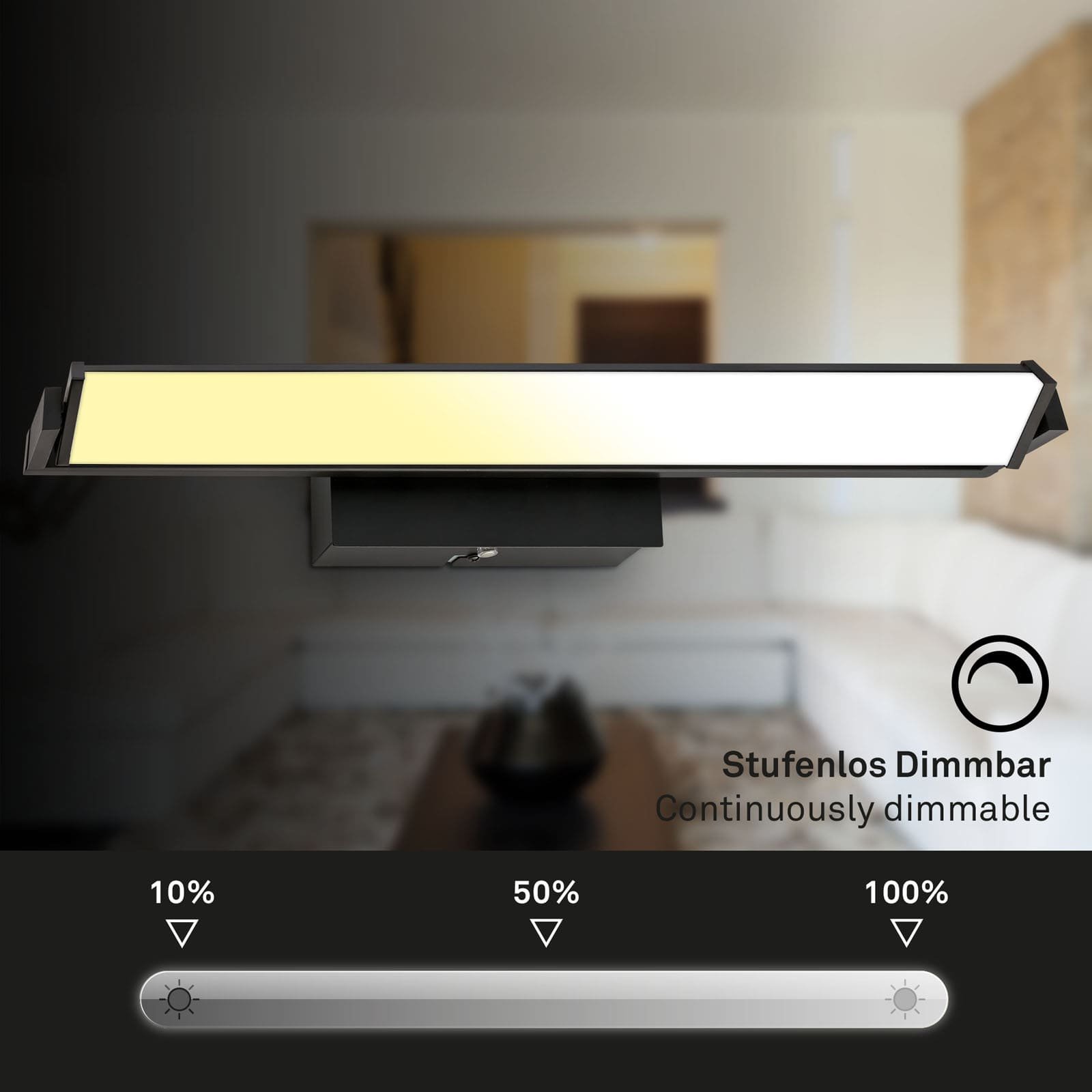 BRILO 3723-015 LED nástěnné svítidlo, s CCT svítidlo LED panel, stmívatelné 52,5 cm, 15 W, černá - BRILO (obrázek 5)