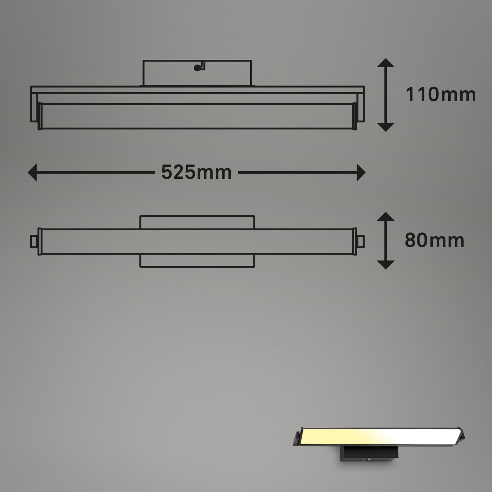 BRILO 3723-015 LED nástěnné svítidlo, s CCT svítidlo LED panel, stmívatelné 52,5 cm, 15 W, černá - BRILO (obrázek 6)