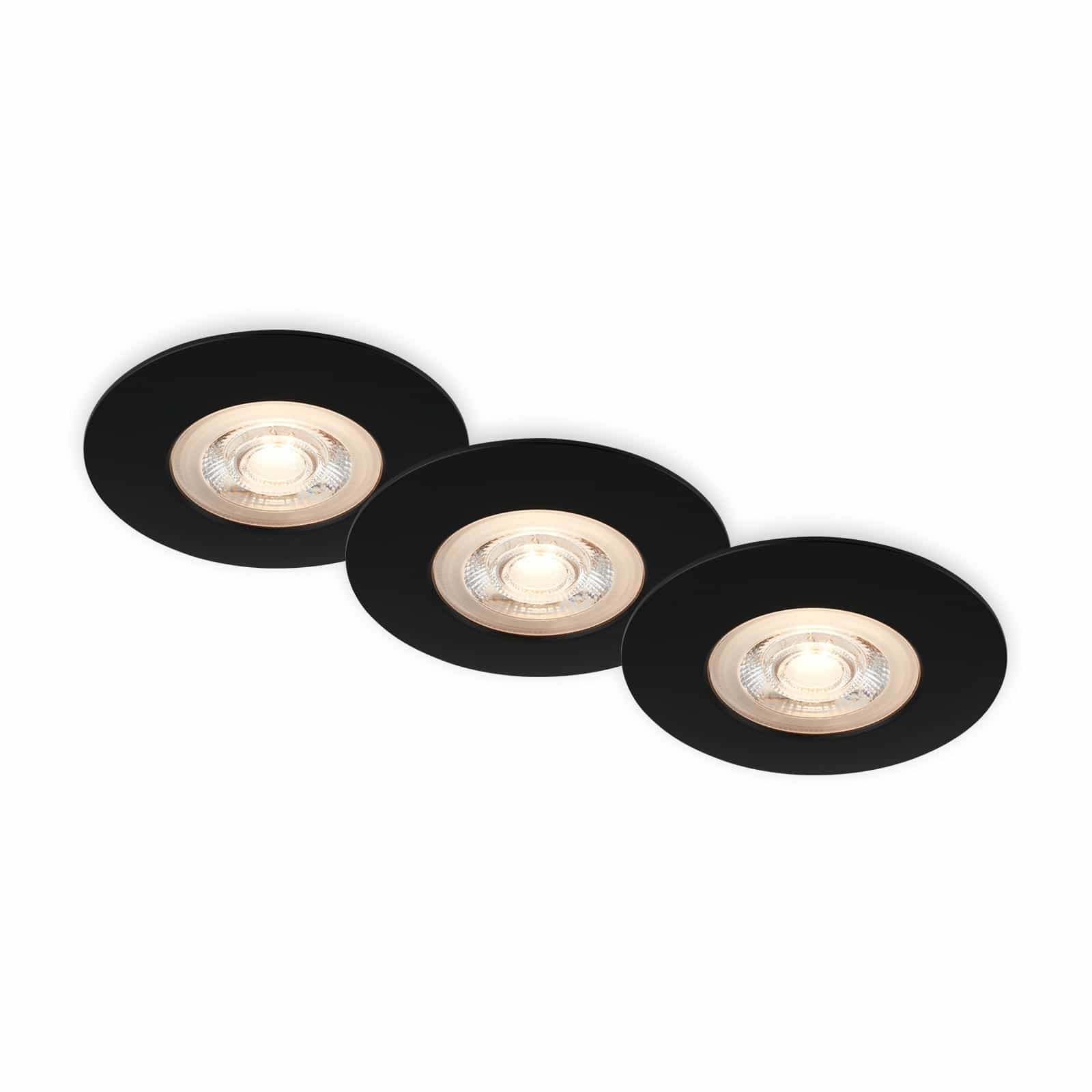 BRI 7044-035 LED vestavná svítidla, pr.9 cm, 3x LED, 5 W, 480 lm, černá - BRILONER