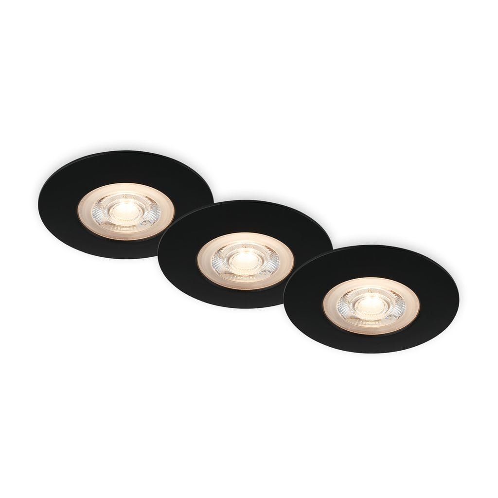 BRI 7044035 LED vestavná svítidla, pr.9 cm, 3x LED, 5 W, 480 lm, černá (starý kód: BRI 7044-035) - BRILONER