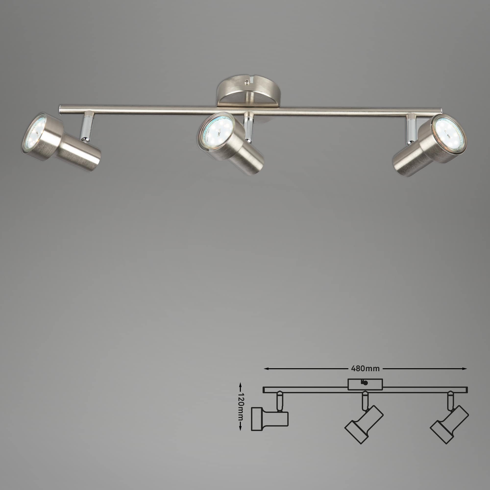BRI 2843-032 Bodové svítidlo 48 cm 3xGU10 9W 750lm matný nikl - BRILONER (obrázek 6)