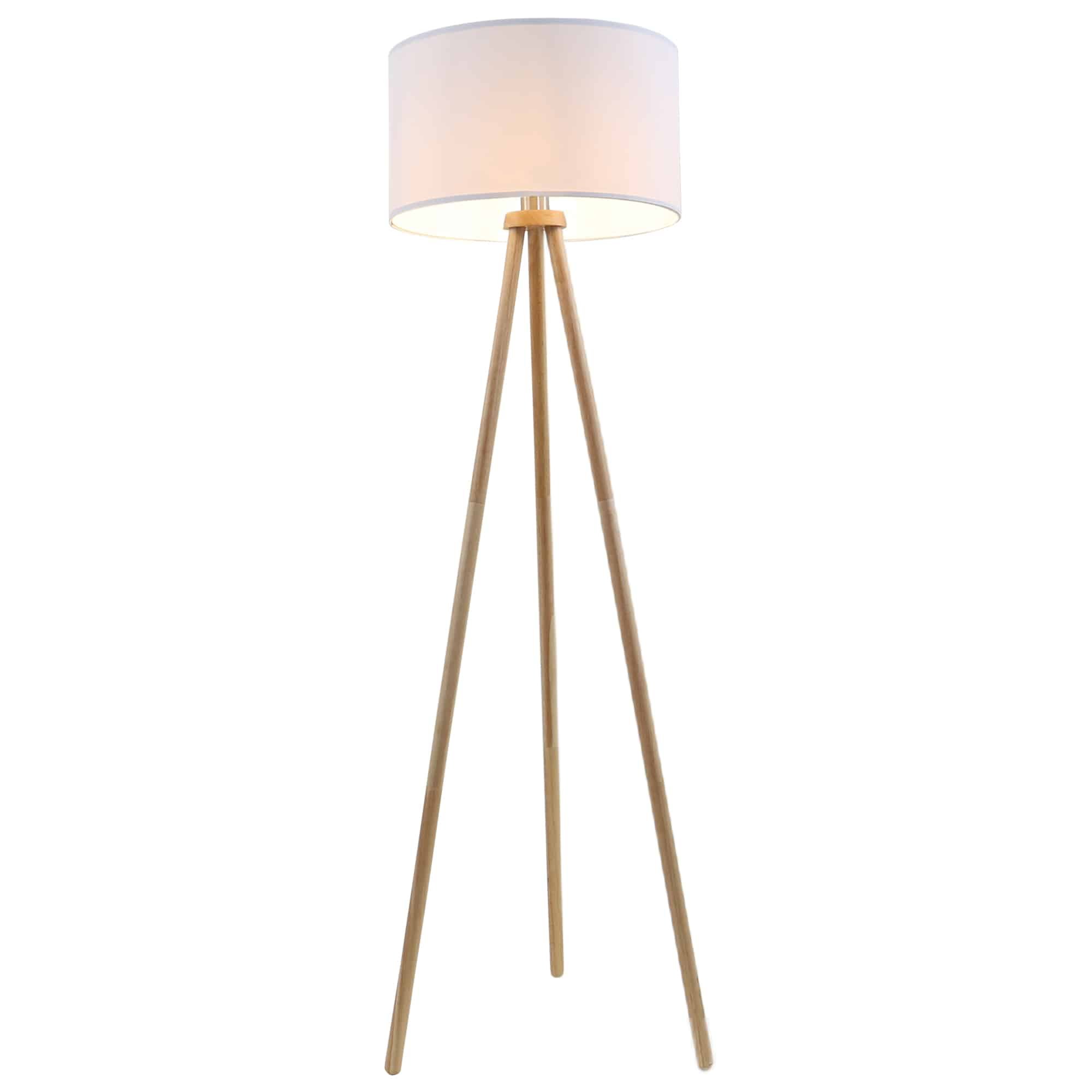 BRILO 1379-016 Textilní stojací svítidlo pr. 45,5 cm 1x E27 60W bílé - BRILO