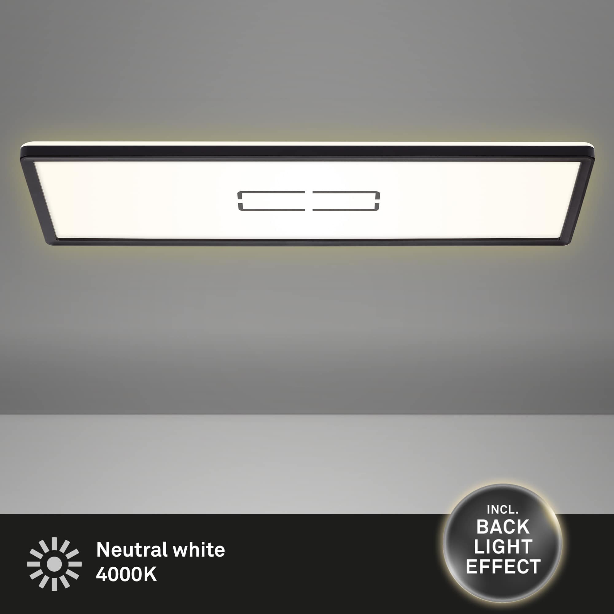BRI 3394-015 Slim svítidlo LED panel, 58 cm, 2700 lm, 22 W, černá - BRILONER (obrázek 2)