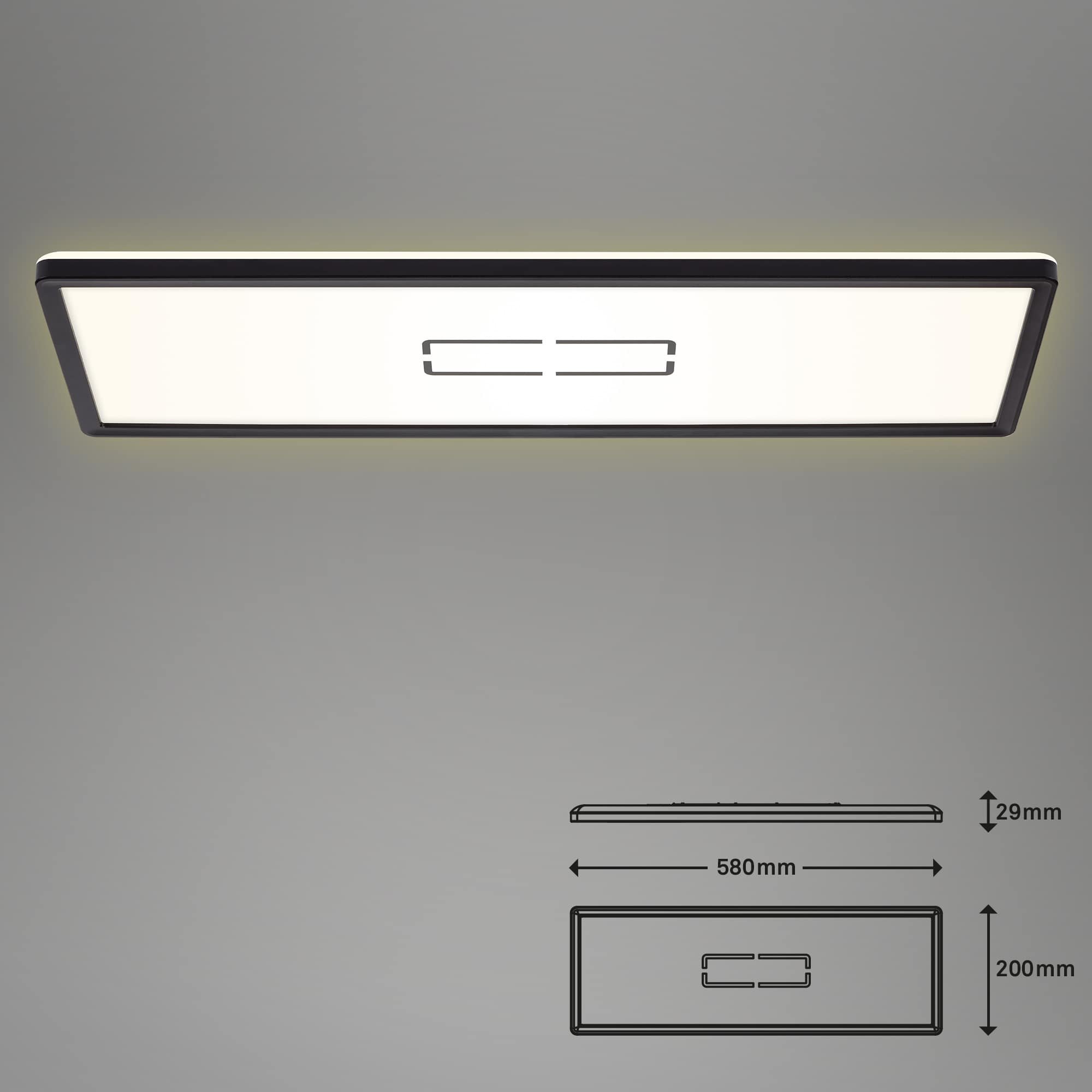 BRI 3394-015 Slim svítidlo LED panel, 58 cm, 2700 lm, 22 W, černá - BRILONER (obrázek 5)