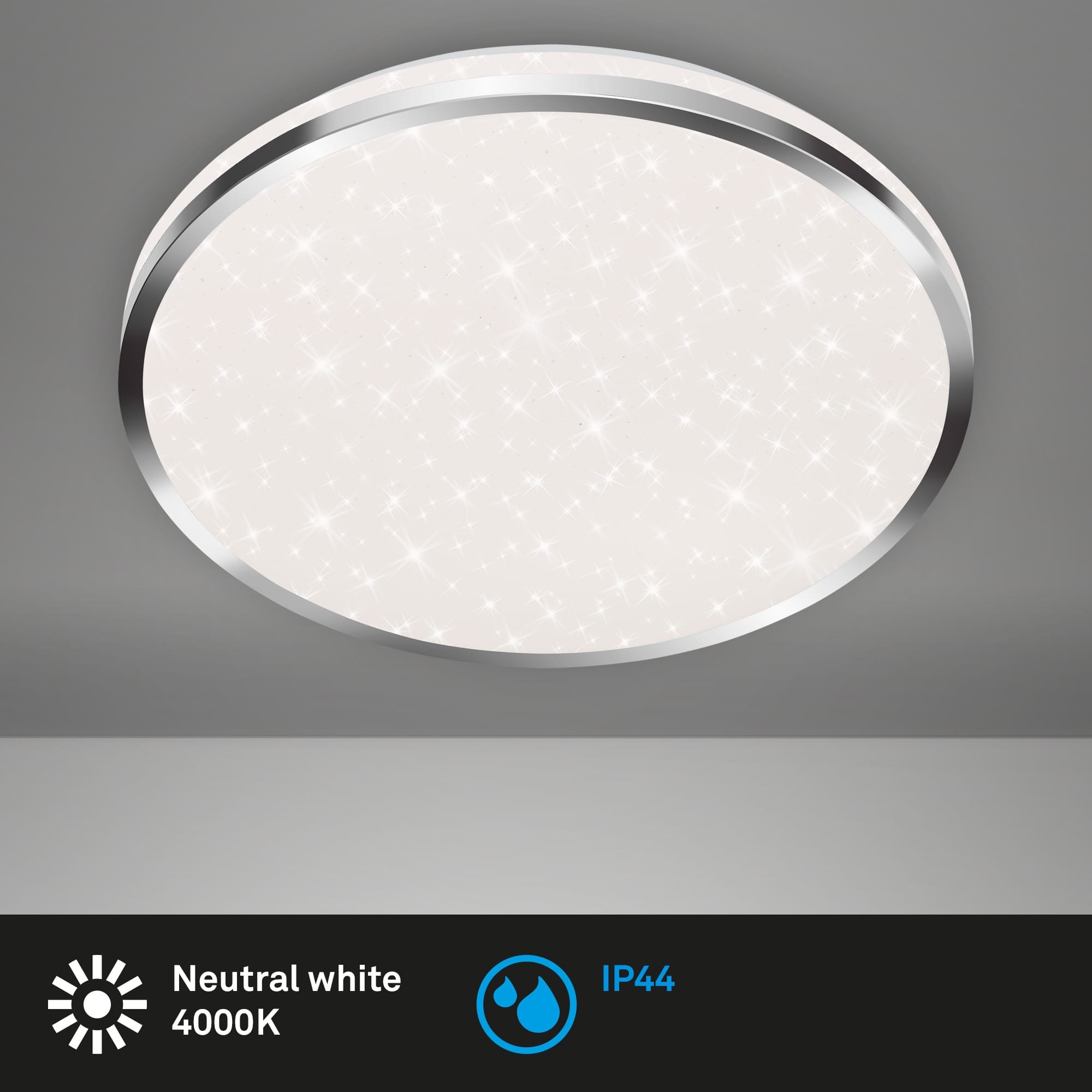 BRI 3403-118 LED stropní svítidlo hvězdné nebe, pr. 33 cm, 18 W, chrom - BRILONER (obrázek 2)
