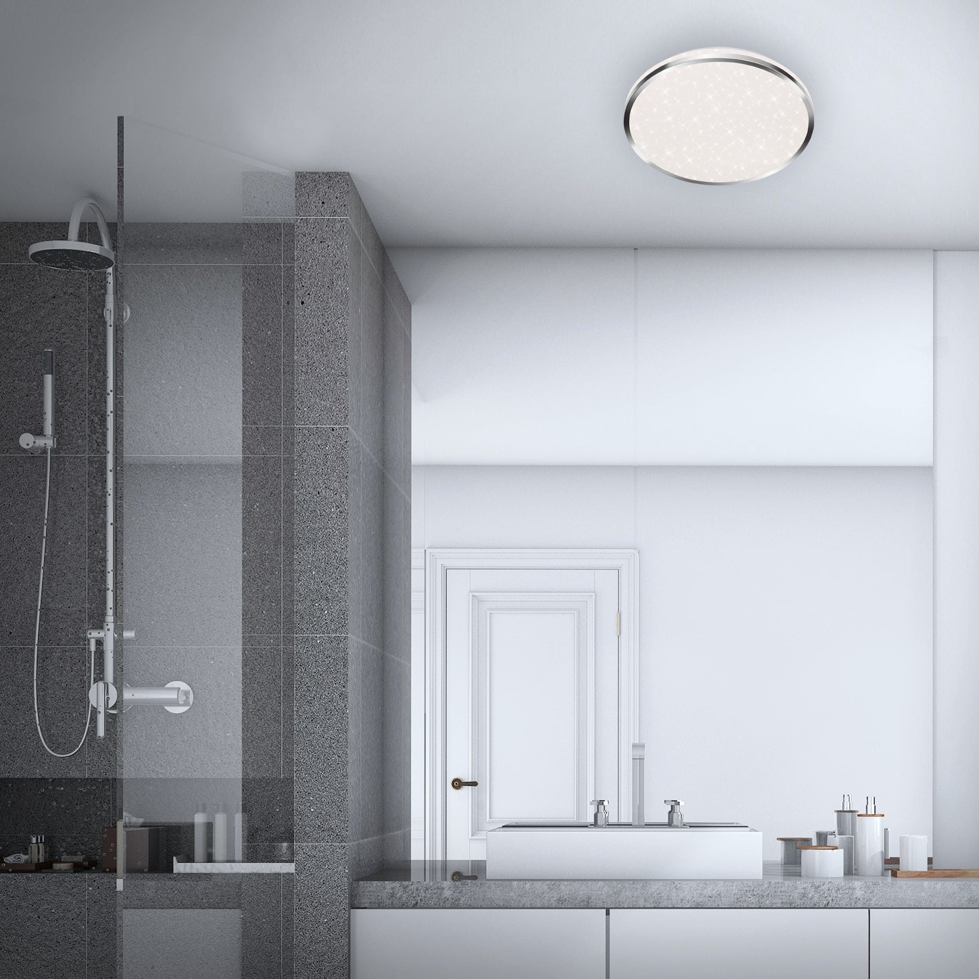 BRI 3403-118 LED stropní svítidlo hvězdné nebe, pr. 33 cm, 18 W, chrom - BRILONER (obrázek 3)