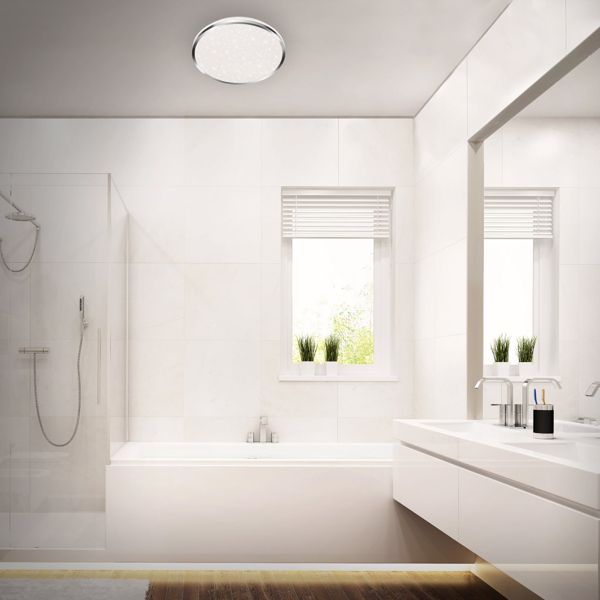 BRI 3403-118 LED stropní svítidlo hvězdné nebe, pr. 33 cm, 18 W, chrom - BRILONER (obrázek 4)