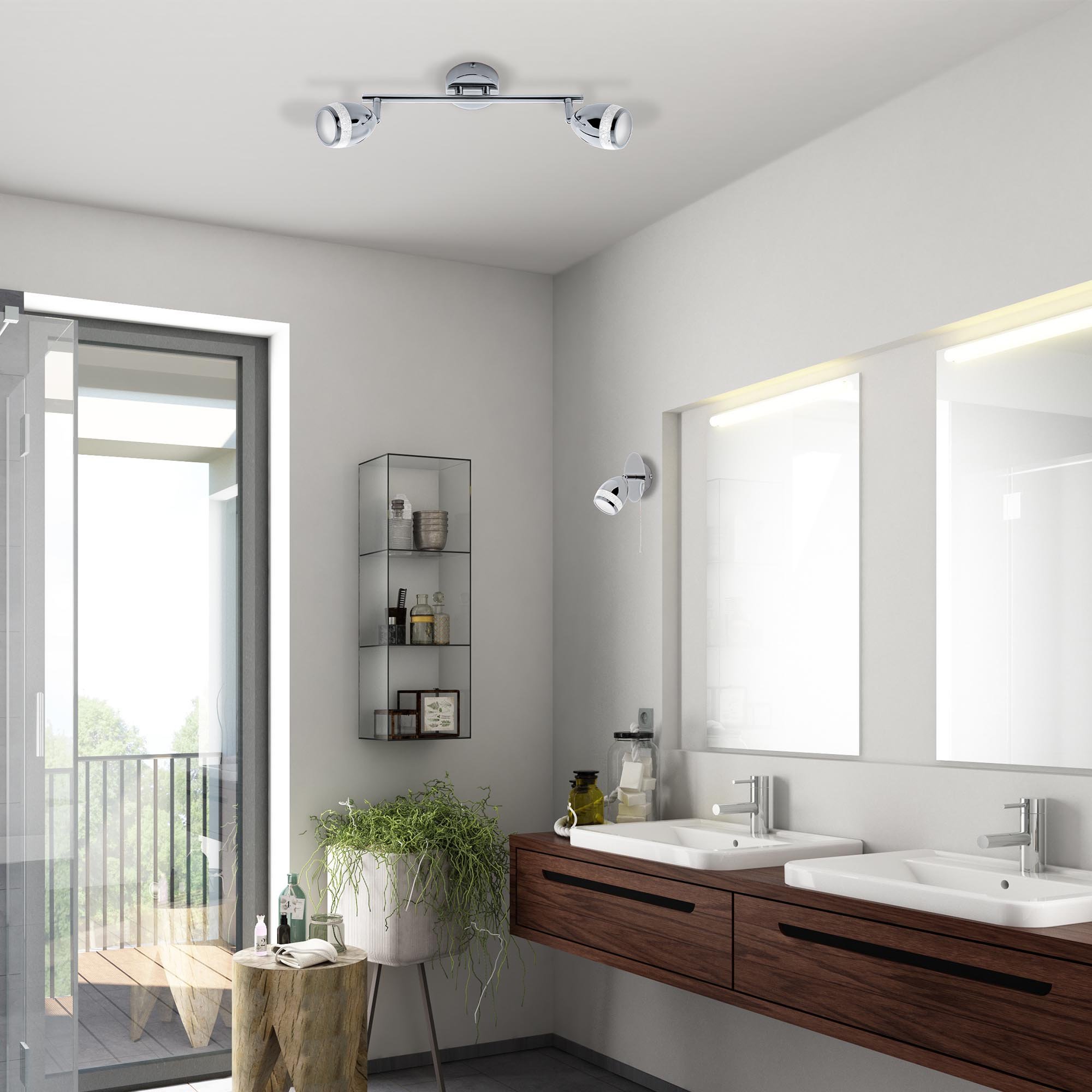 BRI 2995-028 LED bodové svítidlo 32,4 cm 2x4W 350lm chrom - BRILONER (obrázek 3)