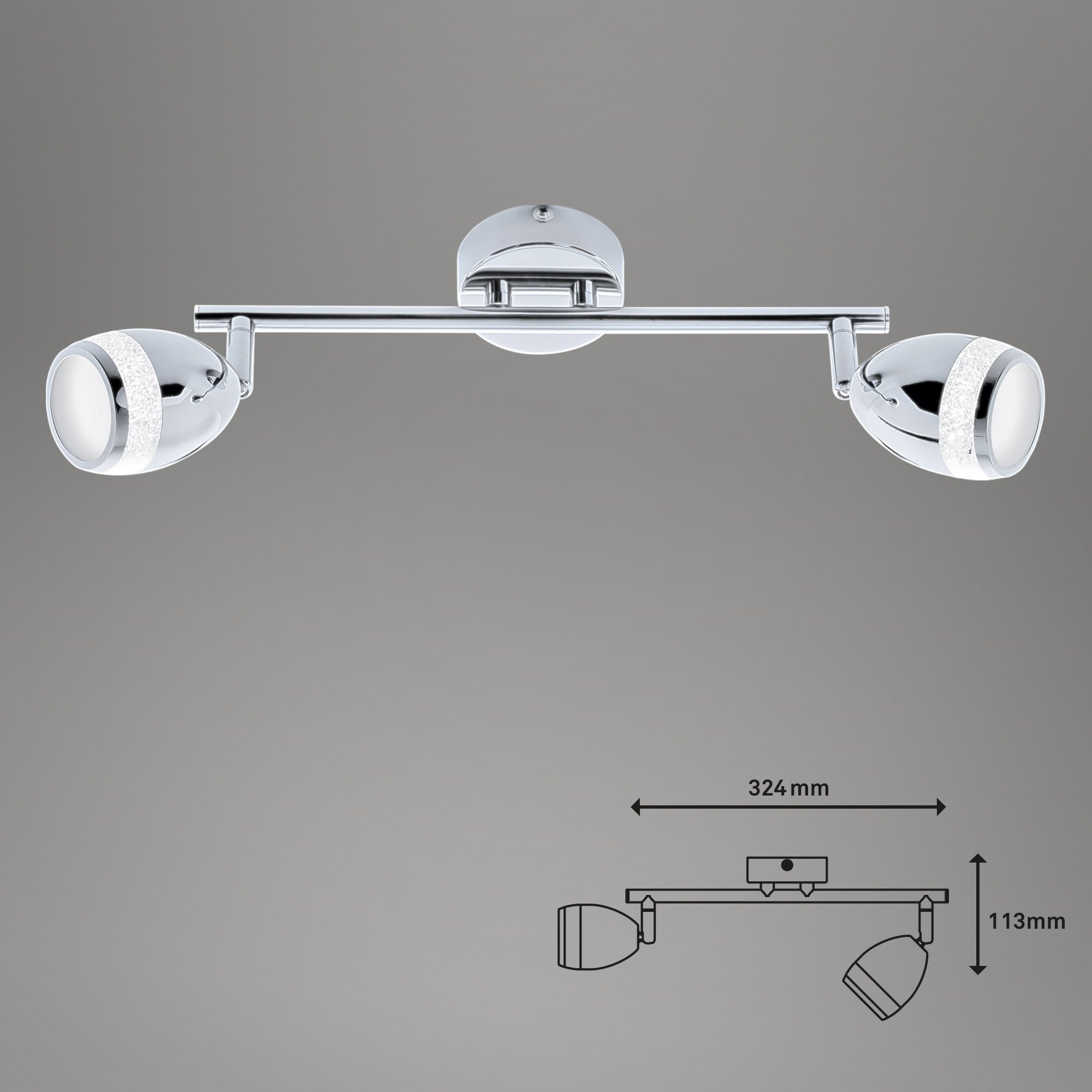 BRI 2995-028 LED bodové svítidlo 32,4 cm 2x4W 350lm chrom - BRILONER (obrázek 5)
