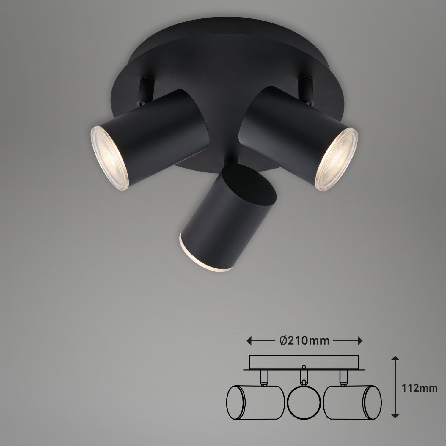 BRI 2731-035 LED bodové svítidlo pr. 21 cm 3xGU10 max. 5W černá - BRILONER (obrázek 4)