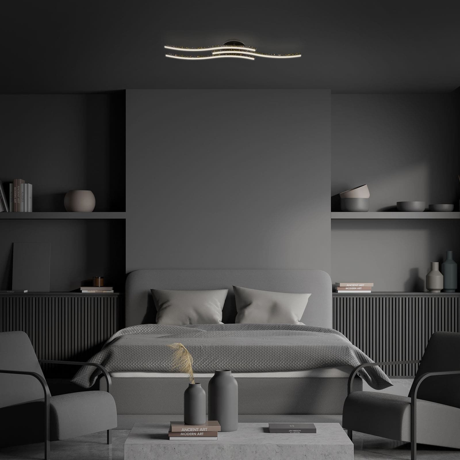 BRILO 3718-035 LED nástěnné a stropní svítidlo, 80,5 cm, 19 W, 700 lm, černá - BRILO (obrázek 4)